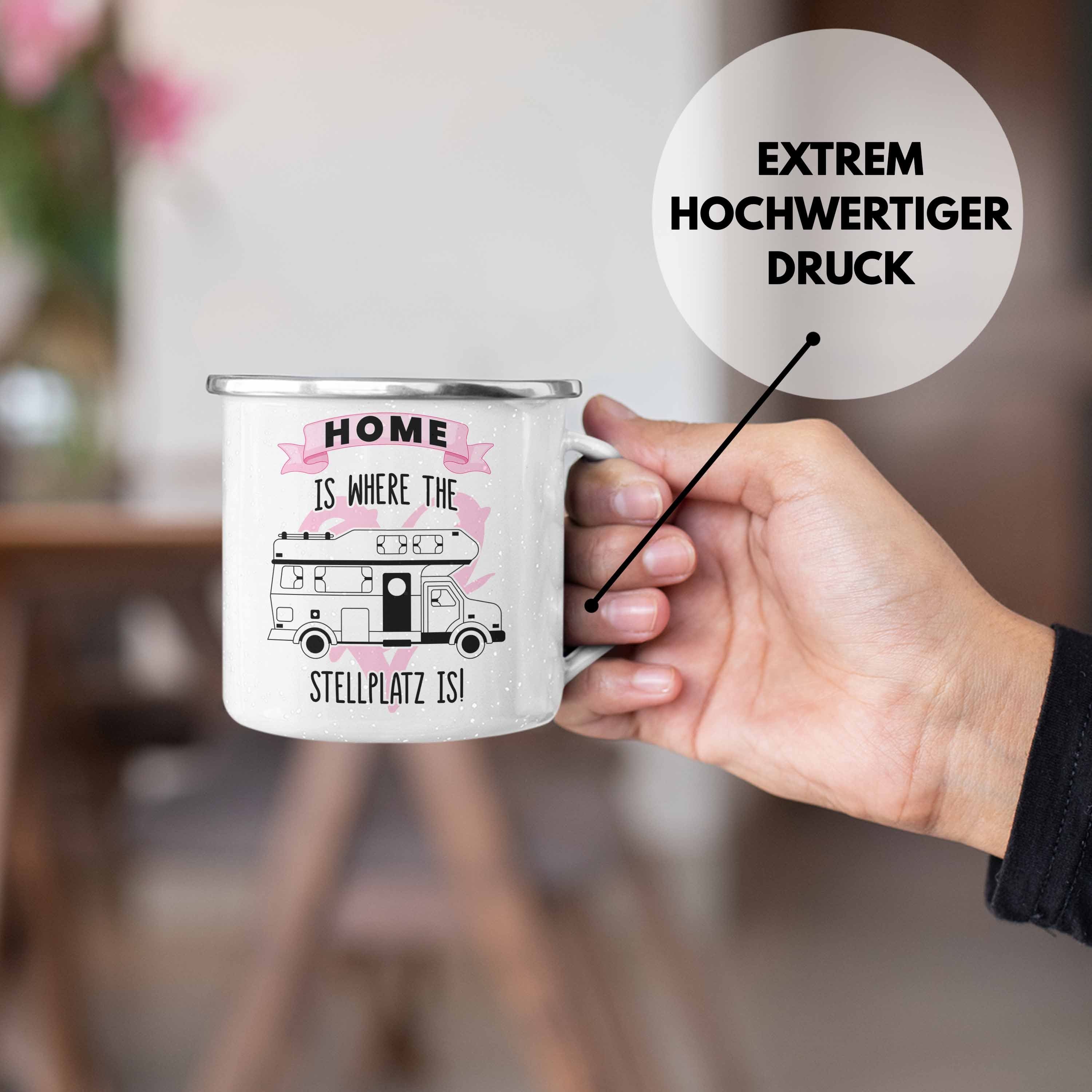 Trendation Thermotasse Trendation - Wohnwagen Camper Emaille Tasse Geschenke Wohnmobil für Mä