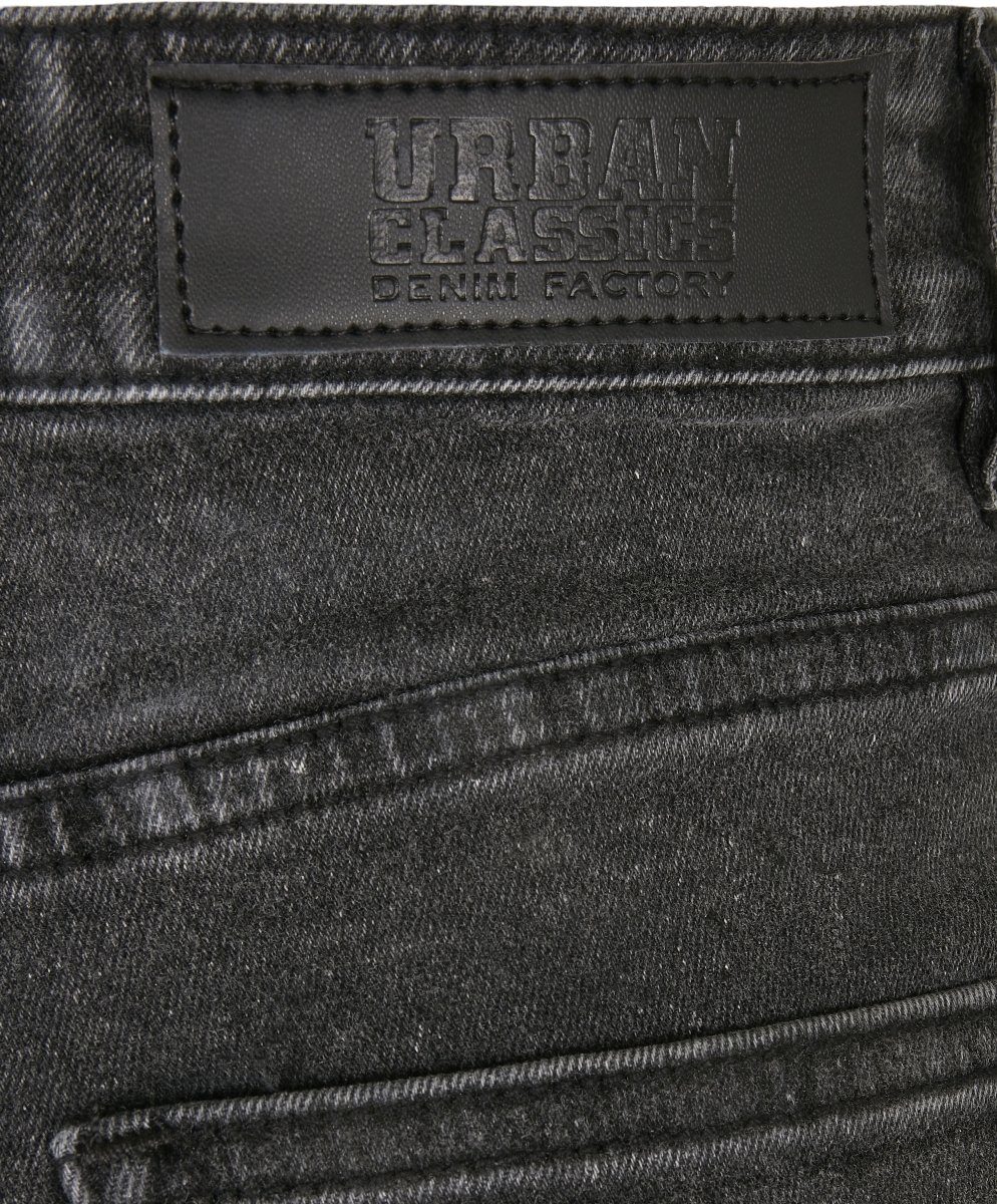 URBAN CLASSICS Stoffhose Damen (1-tlg) black Shorts Ladies washed stone 5 Pocket