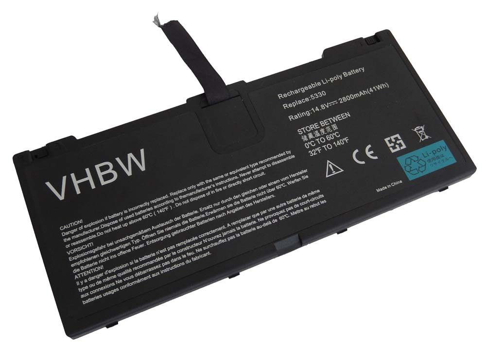 vhbw kompatibel mit HP ProBook 5330, 5330m Laptop-Akku Li-Polymer 2800 mAh (14,8 V)