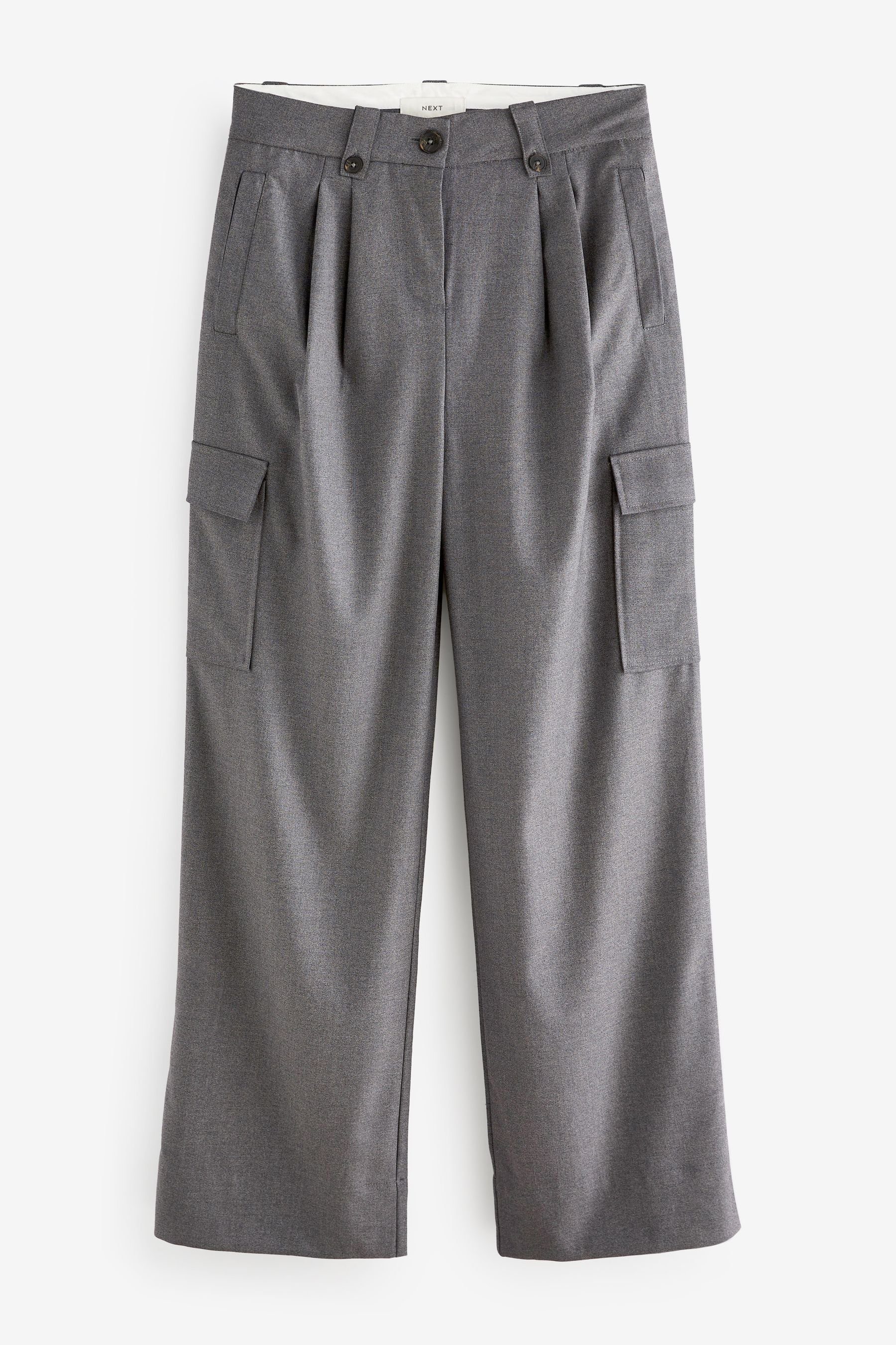 Next Stoffhose Weite, Grey (1-tlg) Hose edle