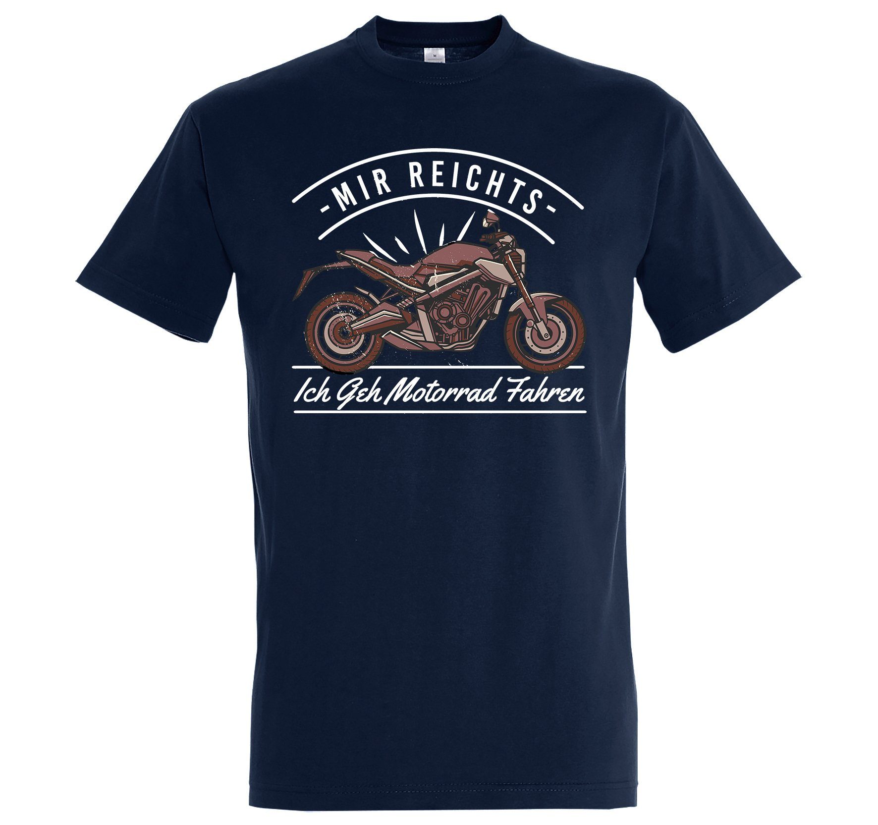 Youth Designz T-Shirt Ich Geh Motorrad Fahren Herren Shirt mit lustigem Frontprint Navyblau