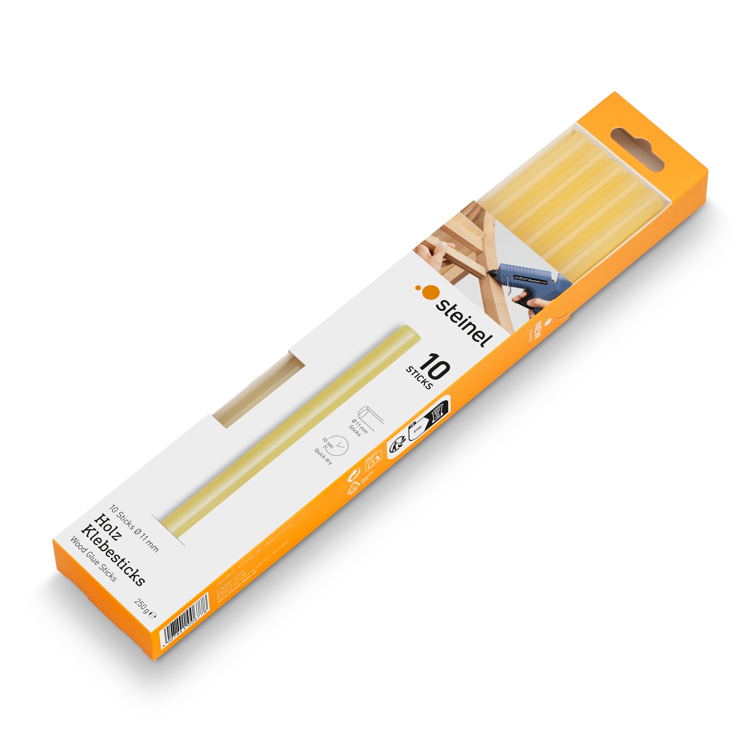 steinel Klebesticks Holz, Ø 11 mm, Klebstoff füt Holzleisten und zum Reparieren von Möbeln