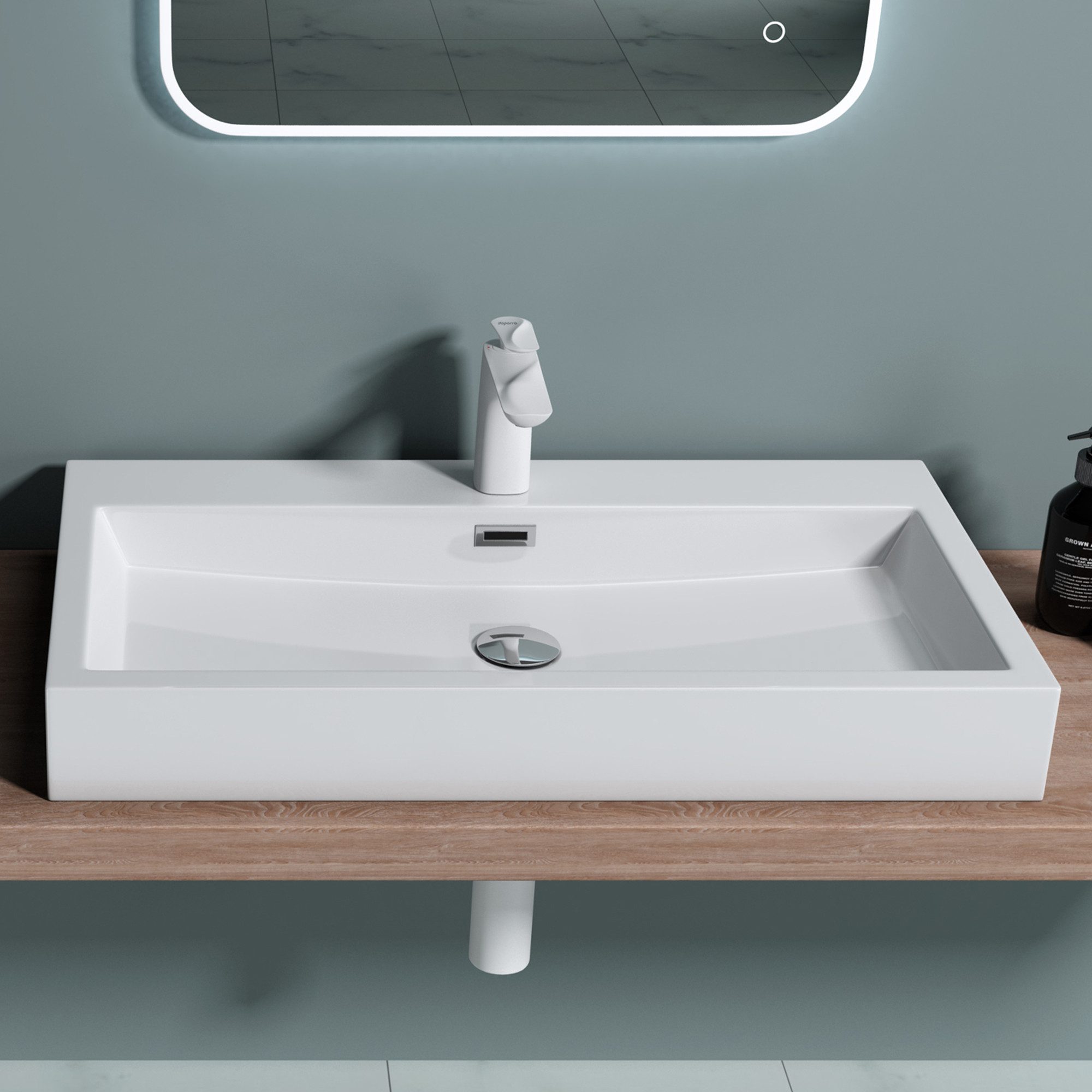 doporro Waschbeckenstöpsel Design Überlauf-Ablaufgarnitur Push-Open Pop-Up-Ventil Abfluss pu04, Ø 6.8 cm (Hardware-fitting)