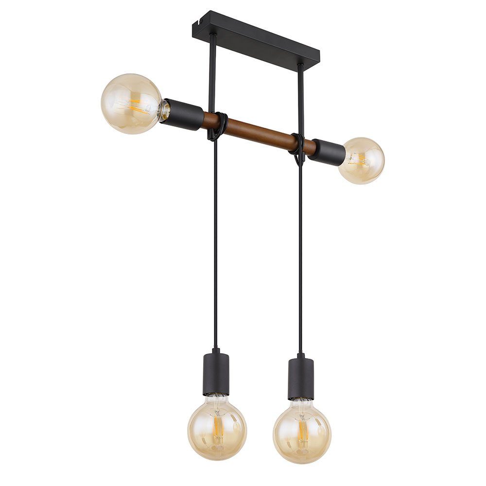 etc-shop Pendelleuchte, Leuchtmittel nicht inklusive, Pendelleuchte höhenverstellbar Esszimmerleuchte Holz braun H 150 cm