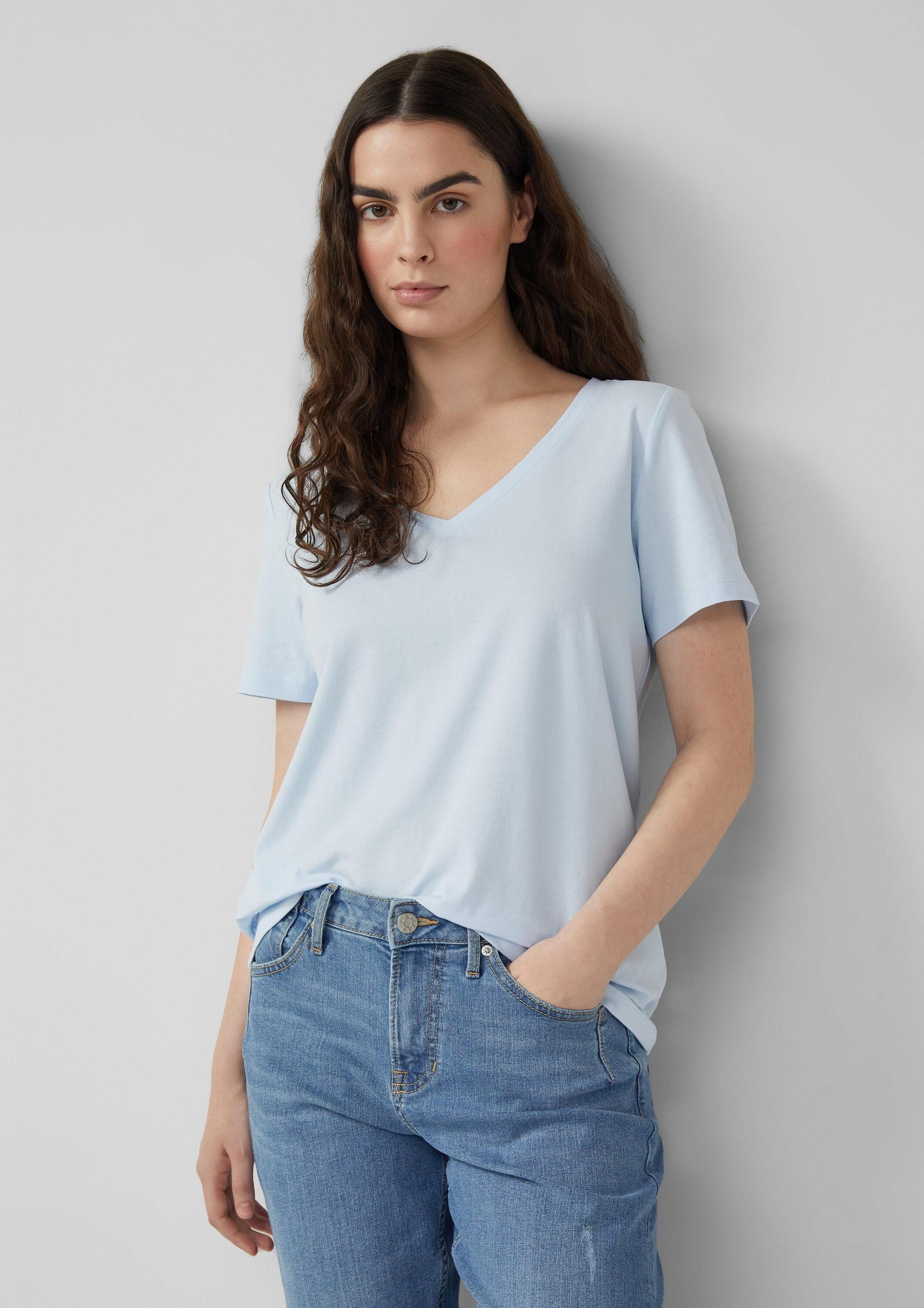 s.Oliver Kurzarmshirt T-Shirt T-Shirt mit V-Ausschnitt günstig online kaufen