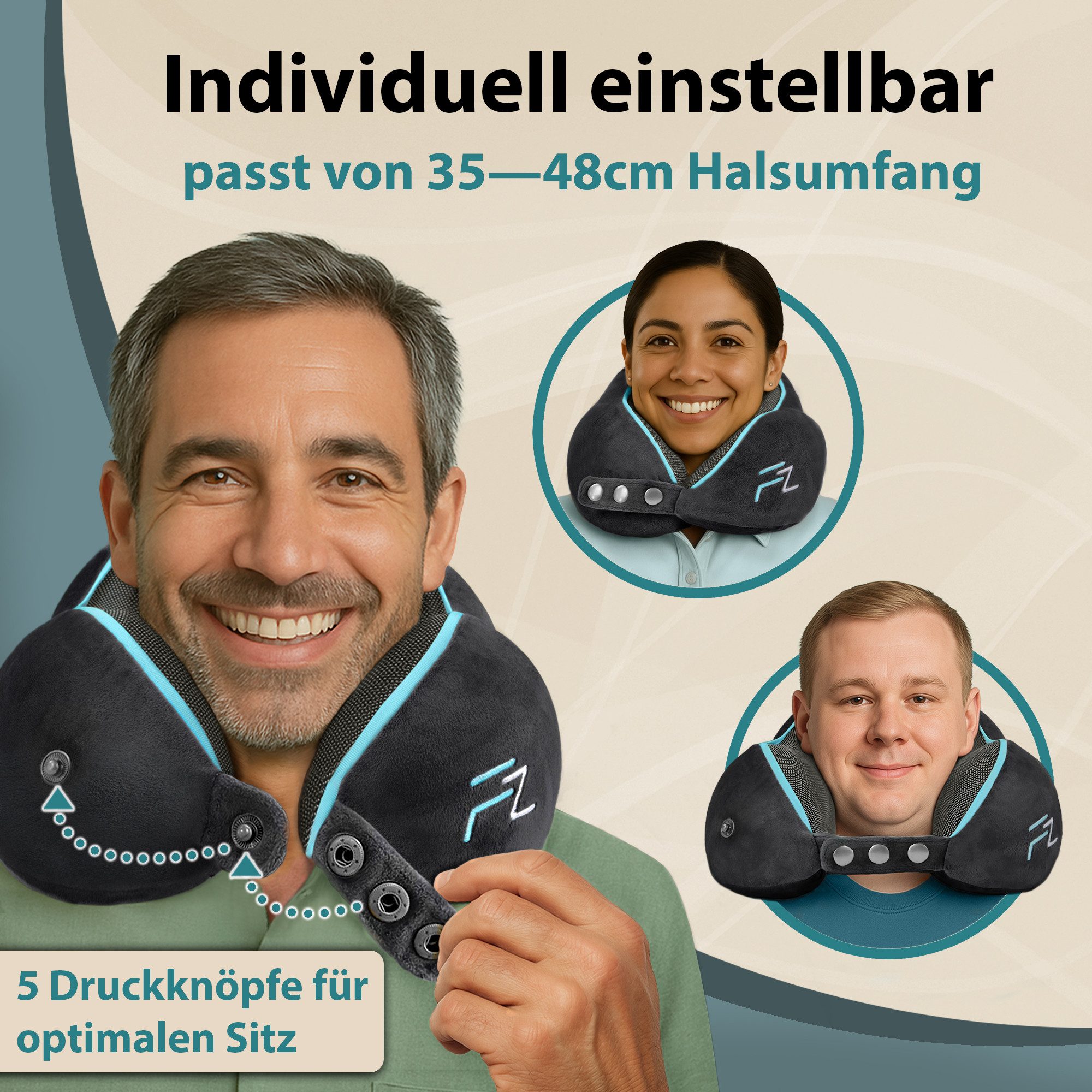 FLOWZOOM Nackenhörnchen COMFY - Nackenkissen Flugzeug - Reisekissen aus Mem günstig online kaufen
