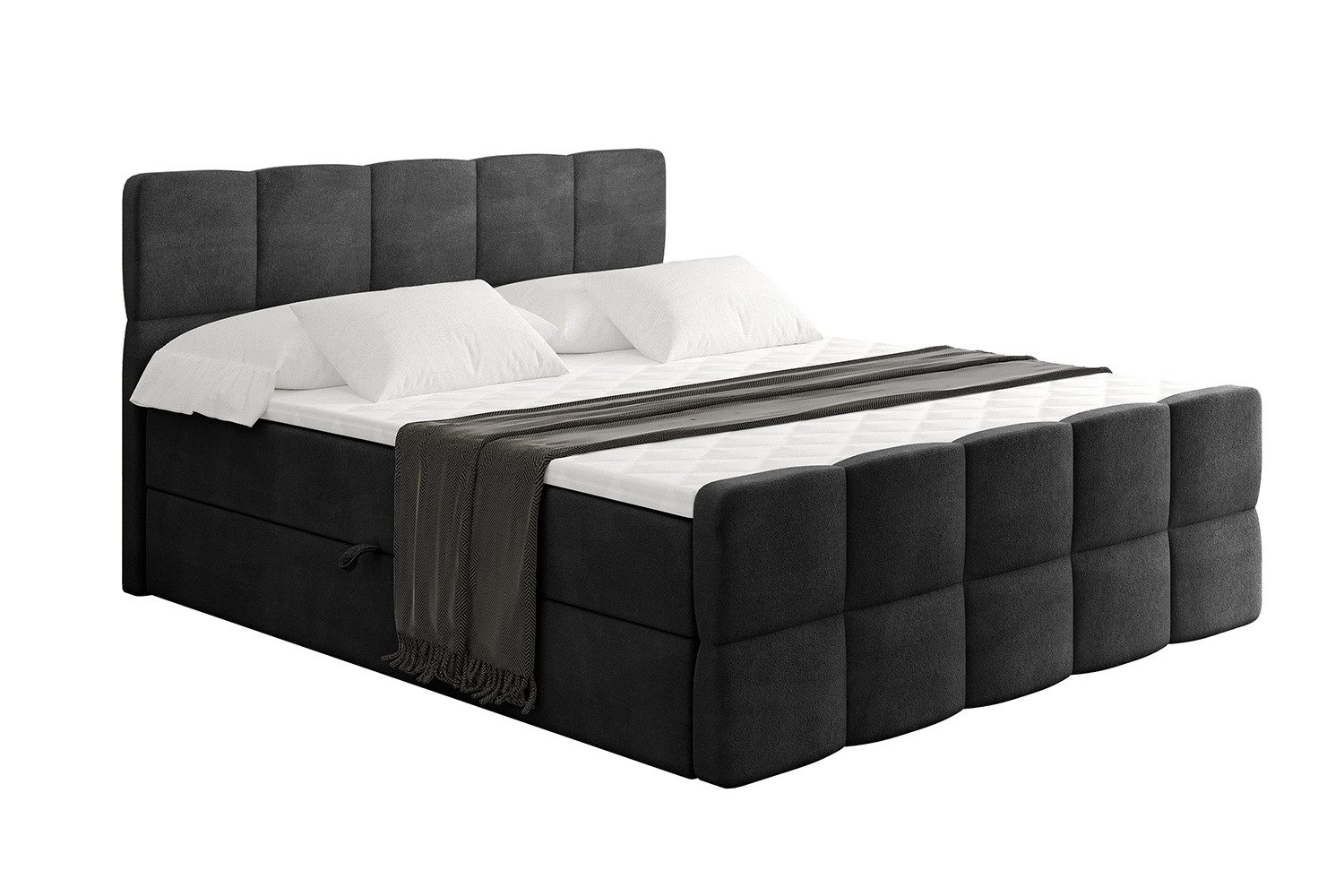 ALTDECOR Boxbett LIRO-Z (Multipocket-Matratze H4, H3 Matratze Bonellfederung, Topper, Kopfteil), Doppelbett mit Fußteil