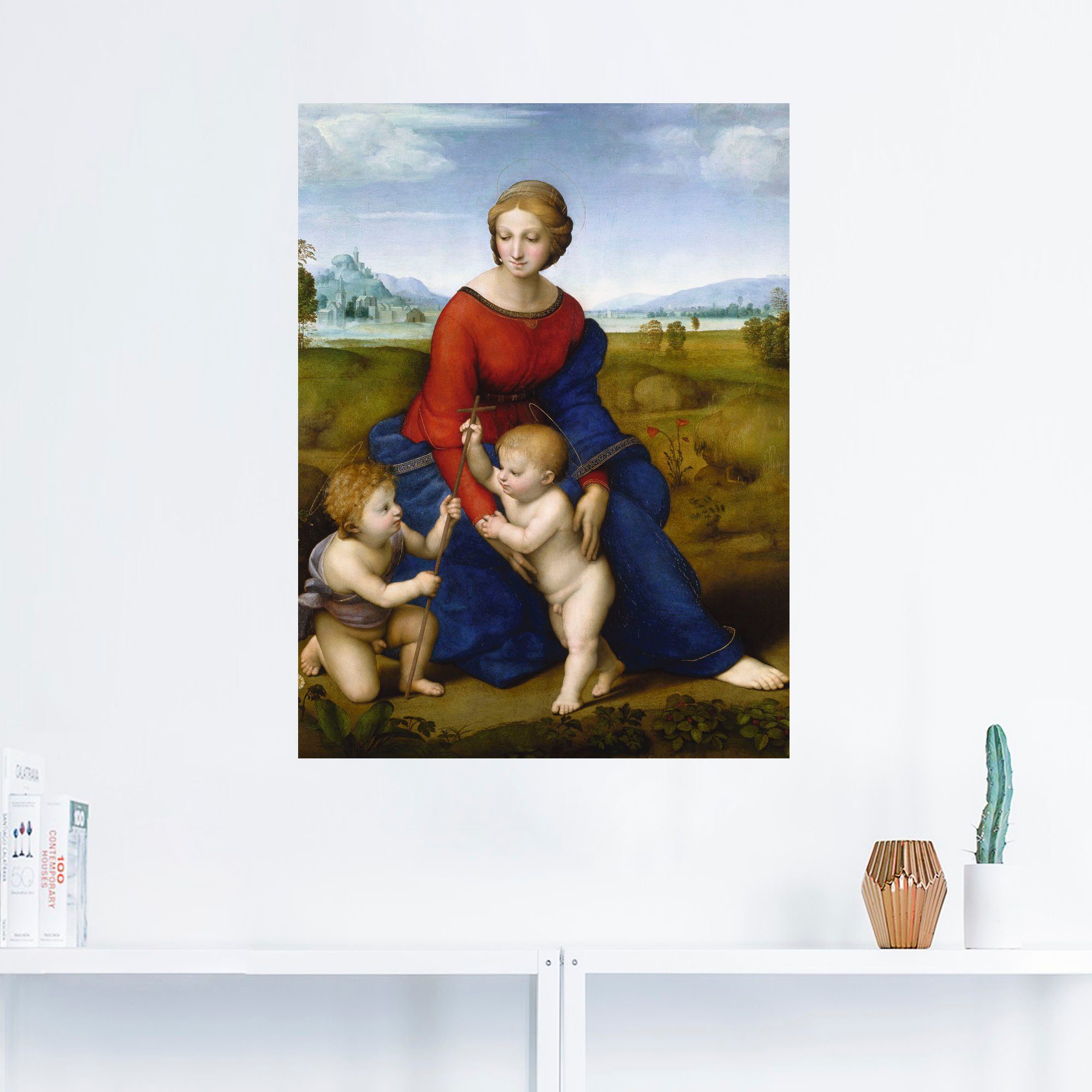 Größen Religion als im (1 St), versch. Artland oder Leinwandbild, Wandaufkleber Madonna Wandbild Poster Die Grünen., in