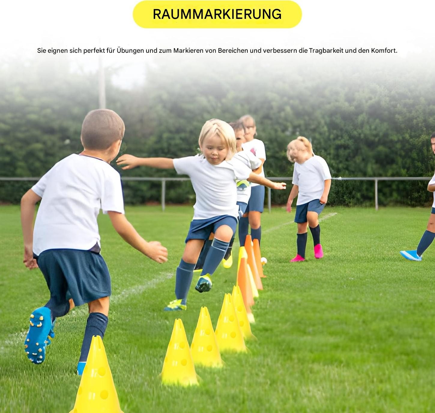 Endless Football-Tackle-Dummy Fußball Kegel von 12 Stück Sporttraining Agility Field Marker Kegel, für Skating, Basketball, Fußball und Praxis Drills, Geeignet für Indoor-und Outdoor-Spiele Hindernis