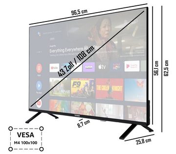 Telefunken XU43AN751S LCD-LED Fernseher (108 cm/43 Zoll, 4K Ultra HD, Android TV, HDR Dolby Vision, Triple-Tuner, Bluetooth, Dolby Atmos)