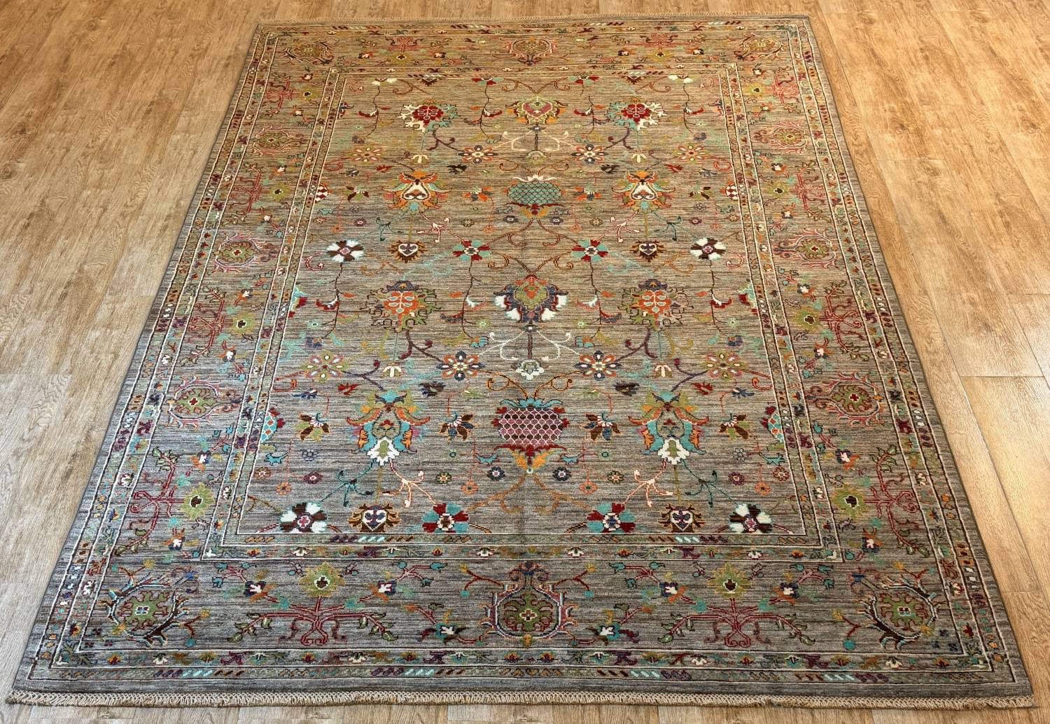 Rug Studios Teppich ZIEGLER-ORIGINAL HANDGEKNÜPFT IN AFGHANISTAN, Rechteckig, Höhe: 8 mm, Handgefertigt, 195 x 290 cm, Grau