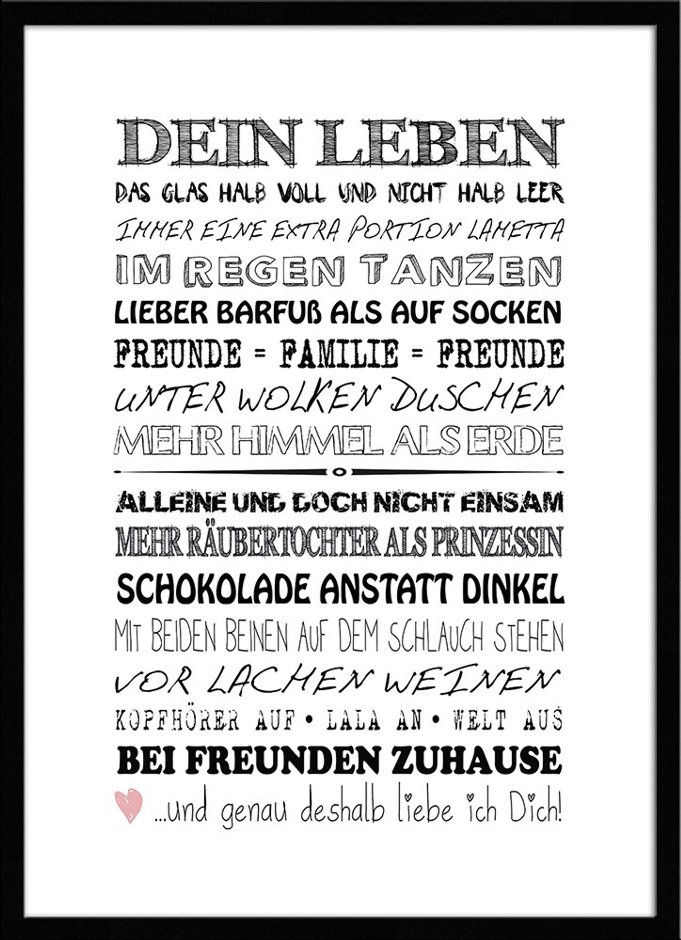 artissimo Bild mit Rahmen SpruchBild gerahmt 51x71cm / Poster inkl
