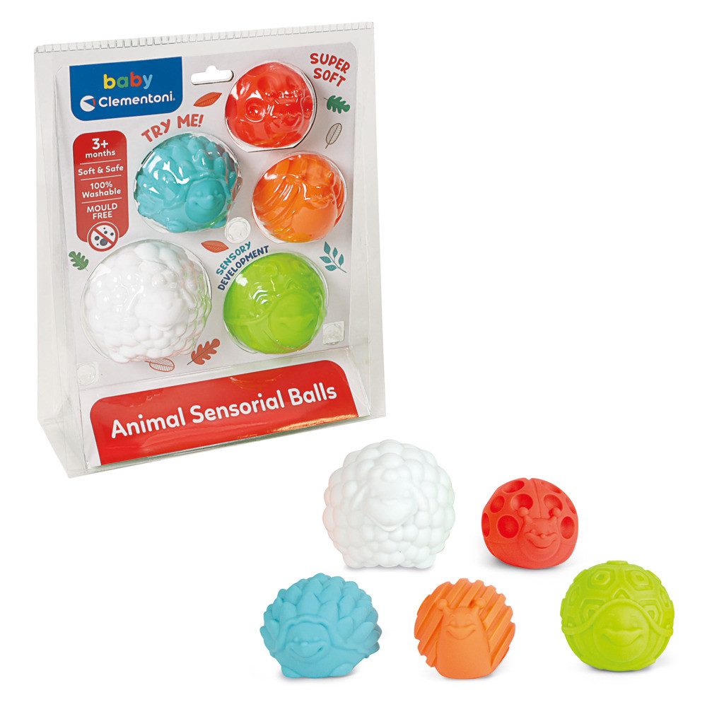 Clementoni® Spielball Sensorische Tierbälle 5 Stück