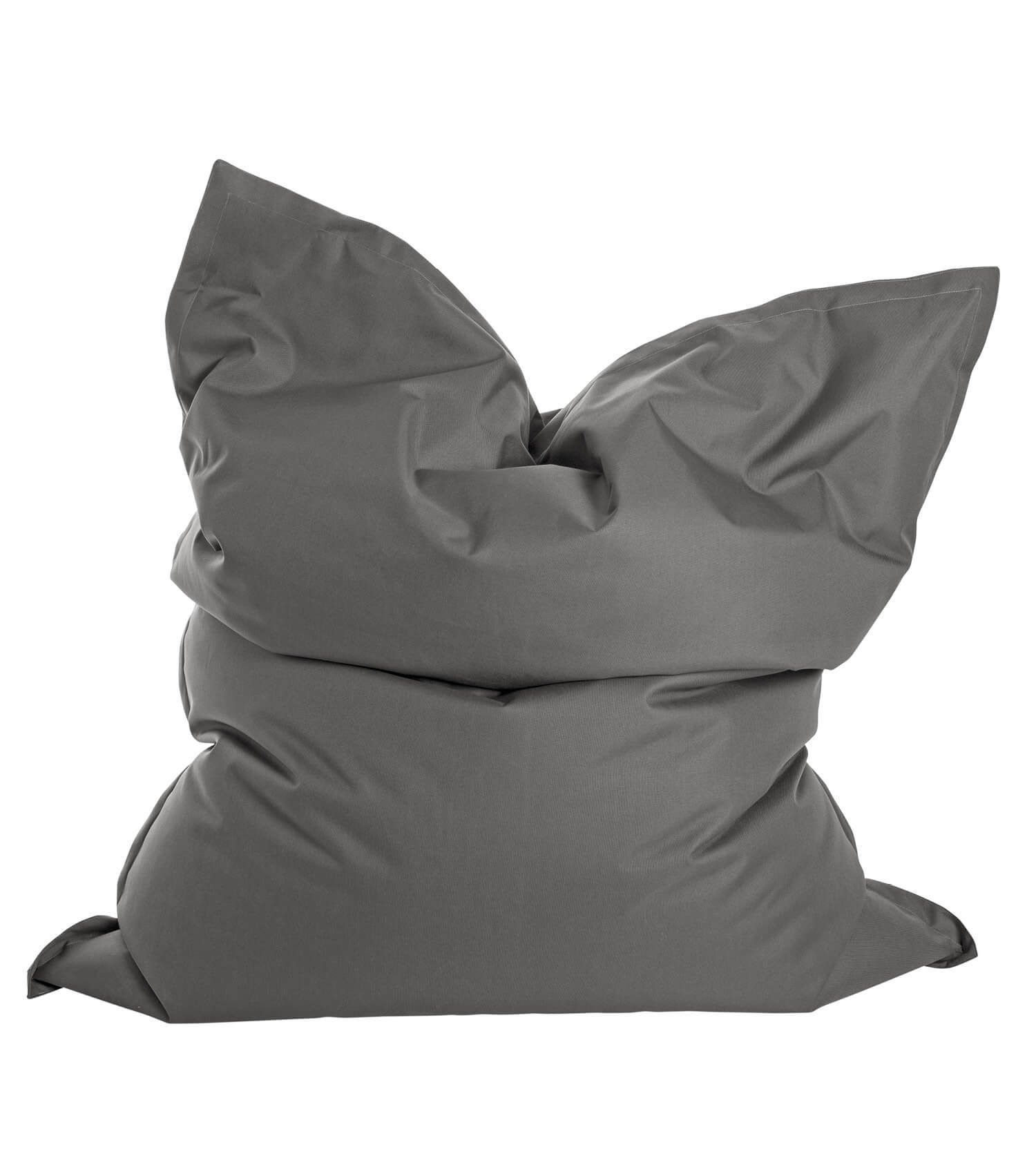 mokebo Sitzsack Der Große (für drinnen & draußen), Bean Bag Outdoor XXL, Bodenkissen, Riesen Sitzkissen in Grau