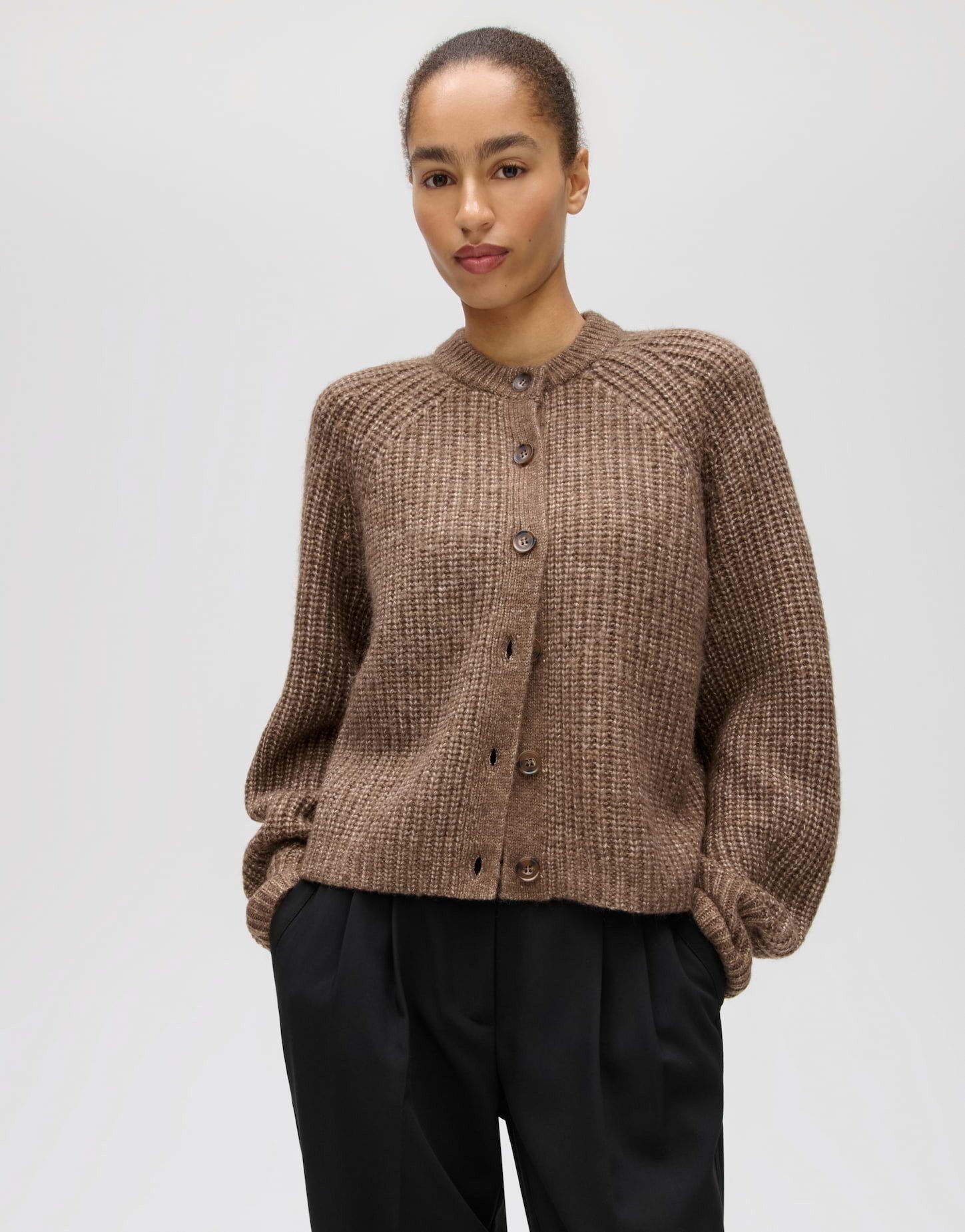OPUS Cardigan Cardigan mit feiner Mélange Optik Regular Fit