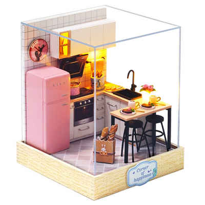 Cute Room 3D-Puzzle 3D-Puzzle DIY Miniaturhaus Puppenhaus Mini Küche, Puzzleteile, 3D-Puzzle-Miniaturhaus-Modellbausatz zum Basteln-Serie-Mini Szenen