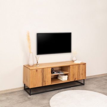 Terra Home Lowboard Terra Home TV-Lowboard Sunne 140 cm, Braun, Kommode für Fernseher und Wohnzimmer