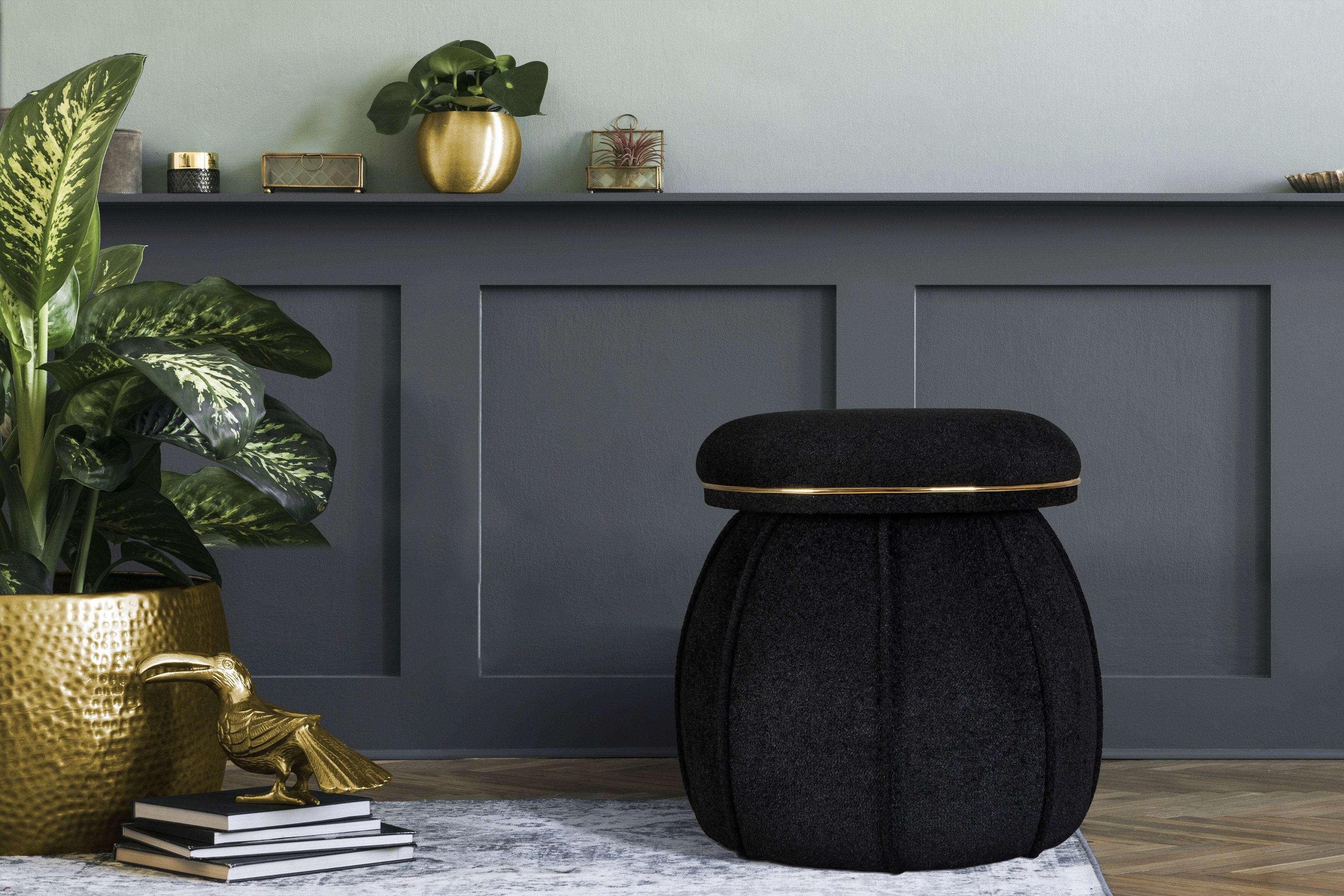 Kayoom Sitzhocker Hocker Corin,extravagante Form,stilvolle Farben,elegant gesteppter Fuß (1 St), komfortabel, hochqualitativ, pflegeleicht, sorgfältig verarbeitet