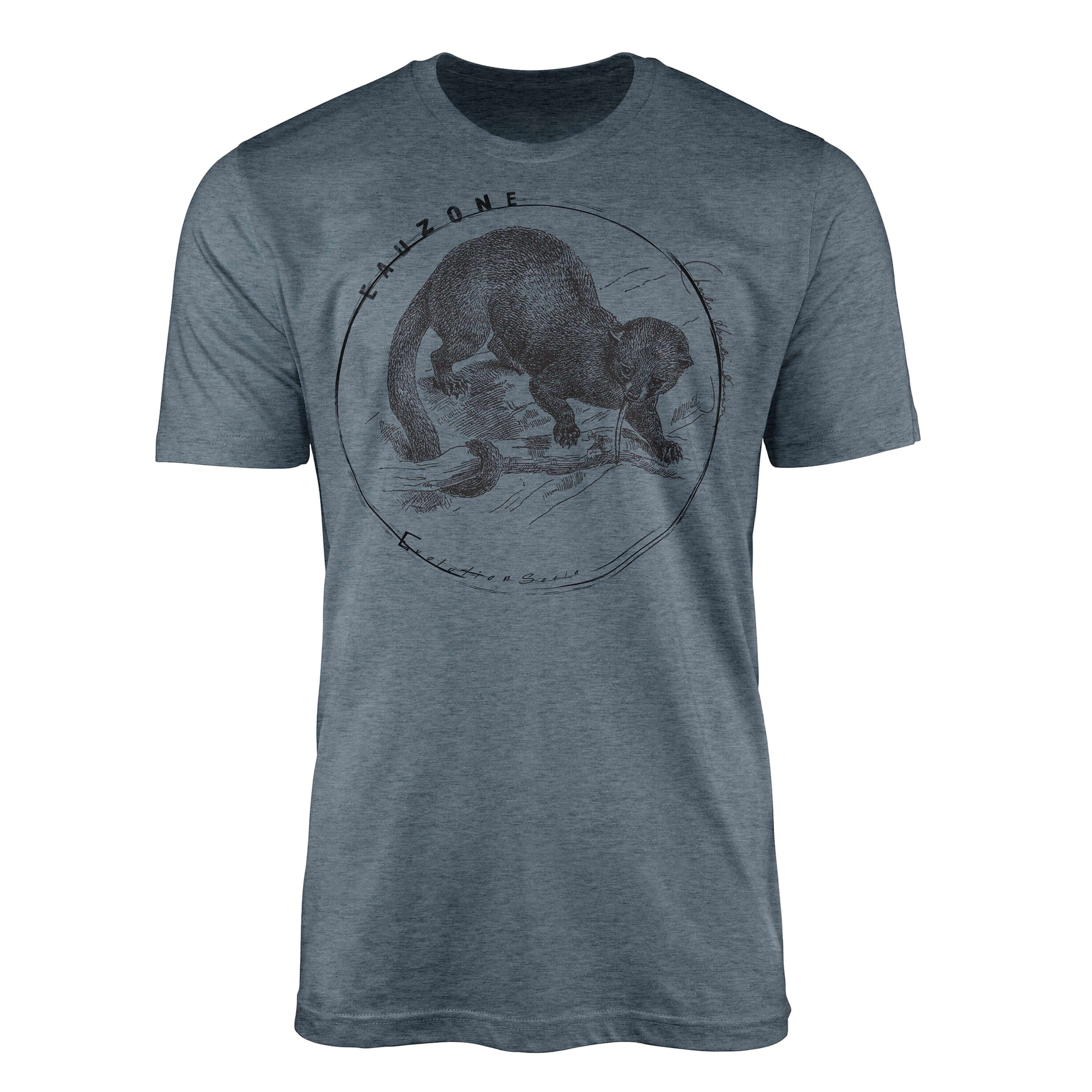 Sinus Art Wickelbär T-Shirt Herren Evolution Indigo T-Shirt