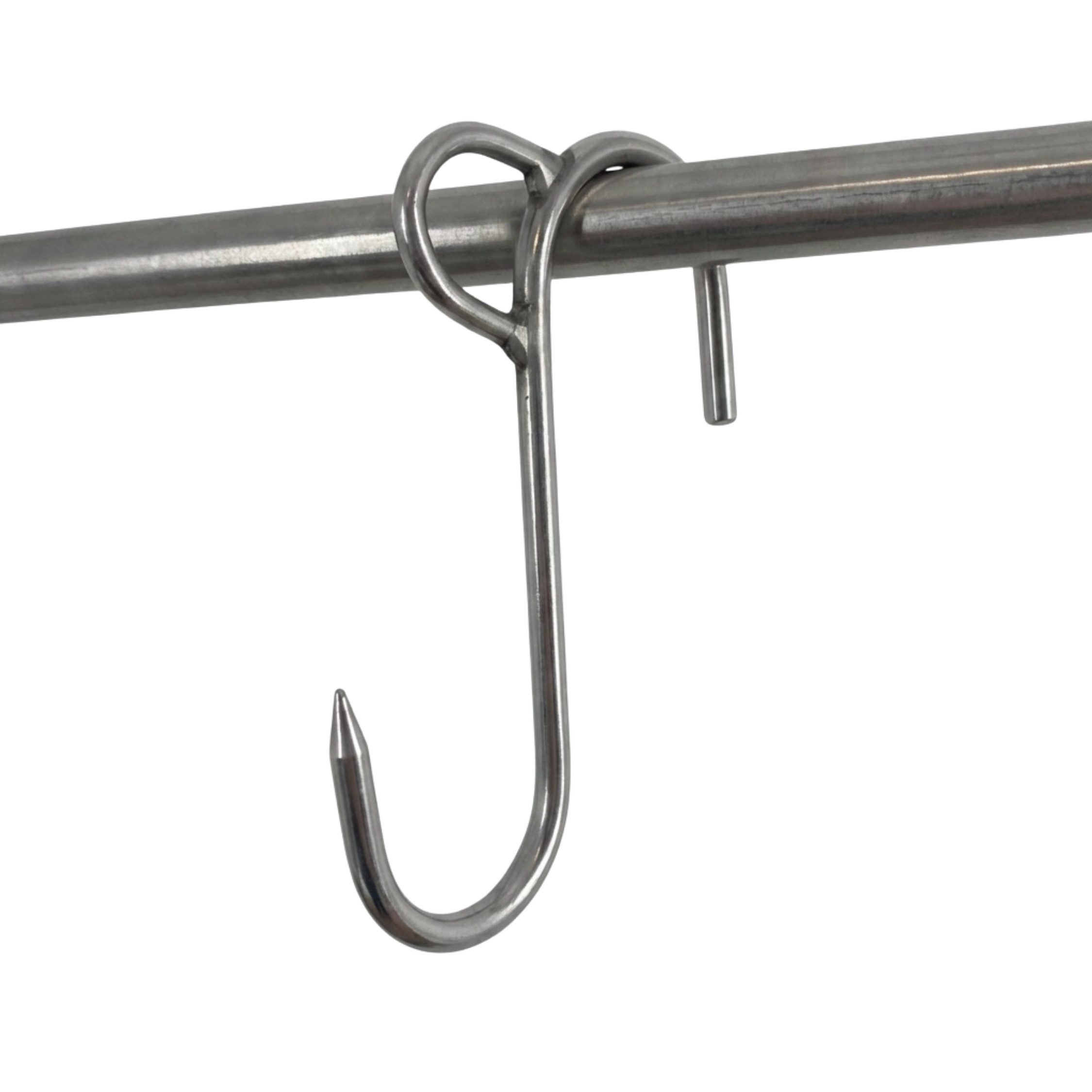 TronicXL S-Haken Metzgerhaken mit Ring Öse S-Haken Edelstahl groß für Schiene Metzger, Fleischerei Zubehör, (1-St), Metzgerei Räuchern Fleisch Wurst