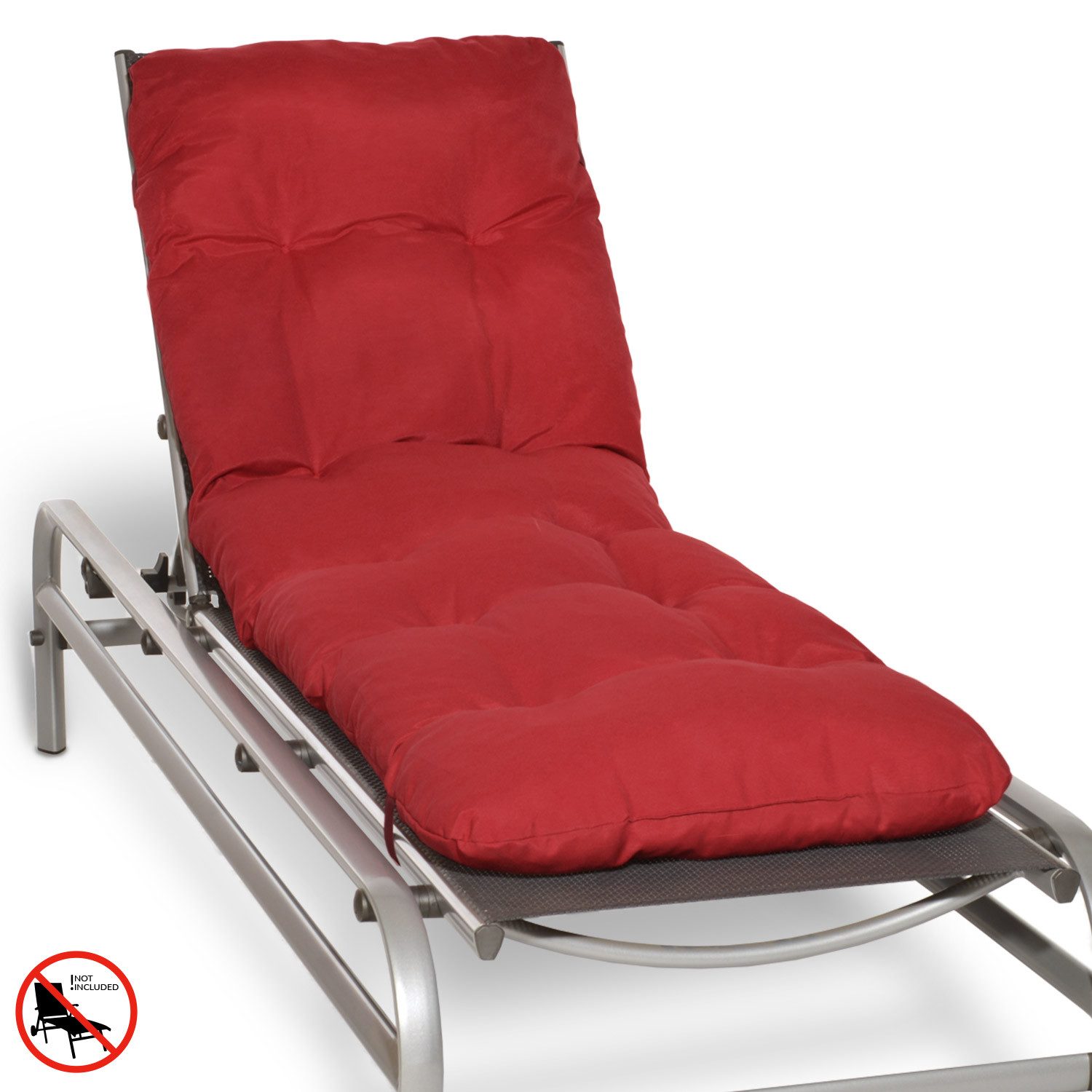Beautissu Liegenauflage Auflage Sonnenliege Deckchair Flair RL, 190x60x8 cm, Rot, Polster für Sonnenliege Liegestuhl Auflage für Gartenmöbel