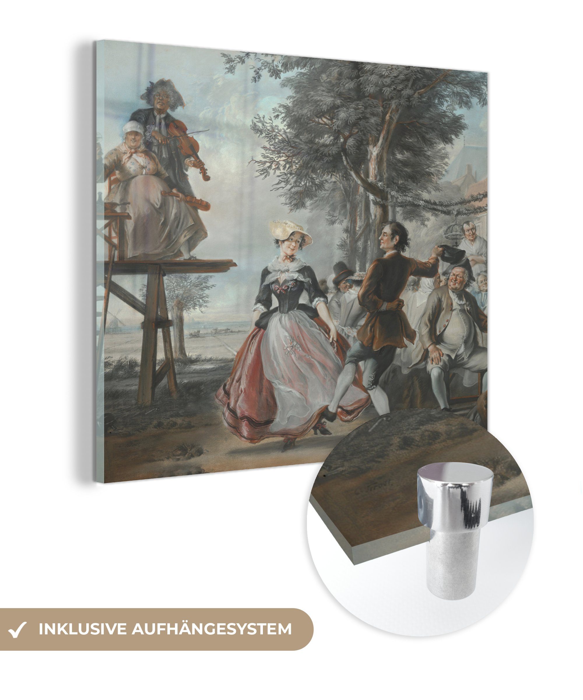 MuchoWow Acrylglasbild Die Hochzeit von Kloris und Roosje - Cornelis Troost, (1 St), Glasbilder - Bilder auf Glas Wandbild - Foto auf Glas - Wanddekoration | Bilder