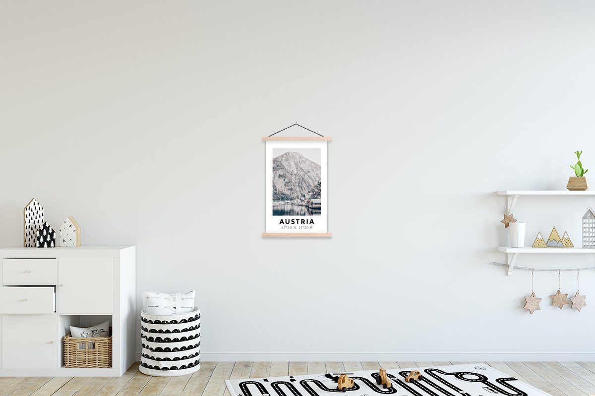 Textilposter für - (1 Alpen, Bilderleiste, Wasser - Österreich St), MuchoWow Posterleiste, Magnetisch Wohnzimmer, - Berge Poster