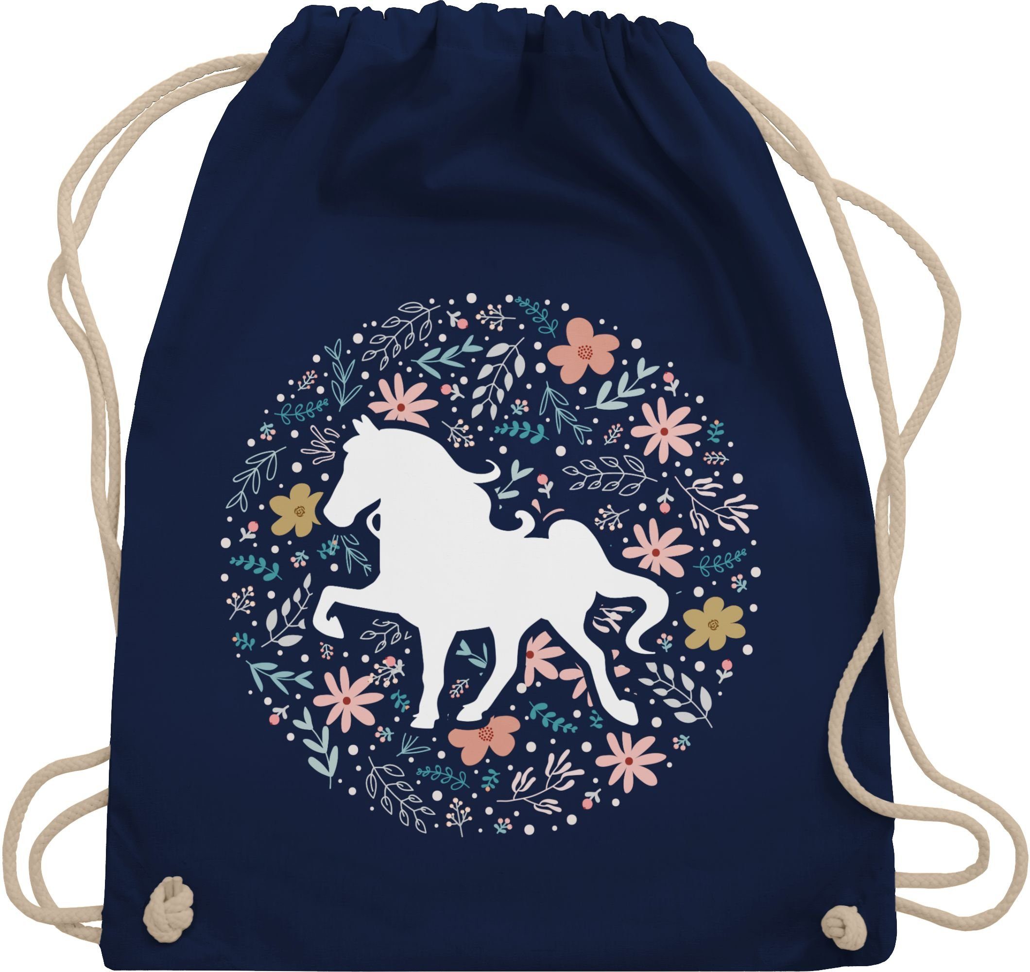 Turnbeutel Pferd mit Blumen