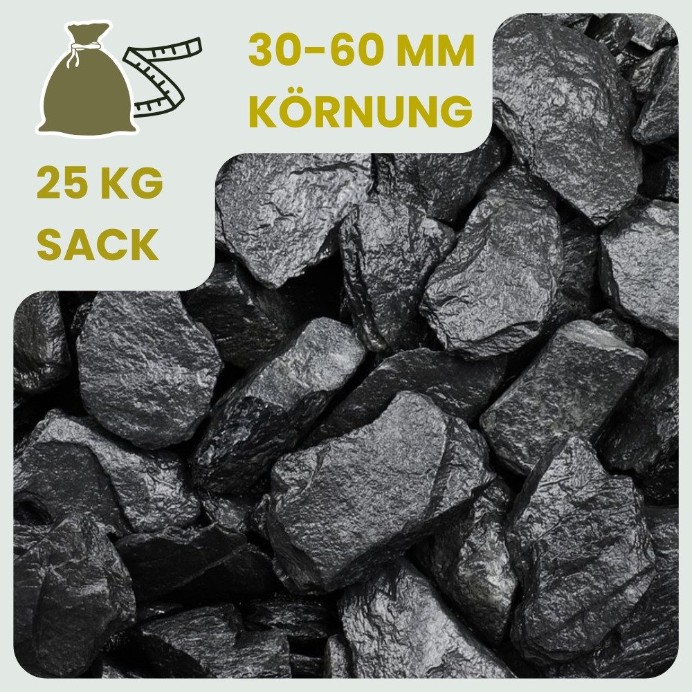 GarPet Dekokies Schiefersplitt Garten 25 Kg Zierkies Schwarz Schieferbruch Dekostein