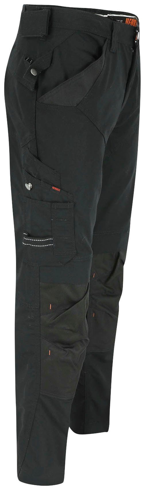Regelbarer Bund - bequem Taschen APOLLO Arbeitshose Herock HOSE & leicht SHORTLEG - 8 schwarz Wasserabweisend -