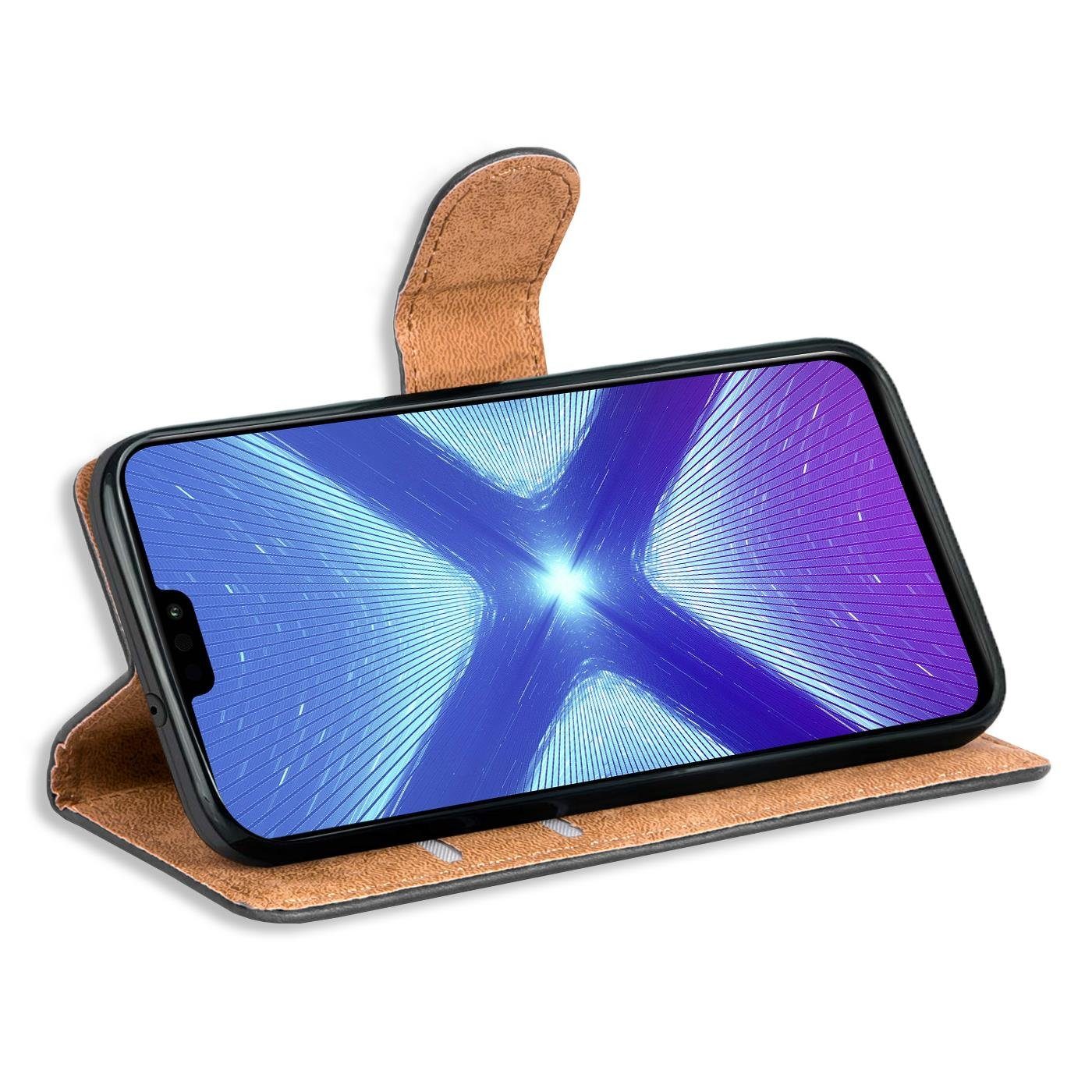 CoolGadget Handyhülle Book Case Handy Tasche für Honor 8X 6,5 Zoll, Hülle Klapphülle Flip Cover Etui Schutzhülle stoßfest