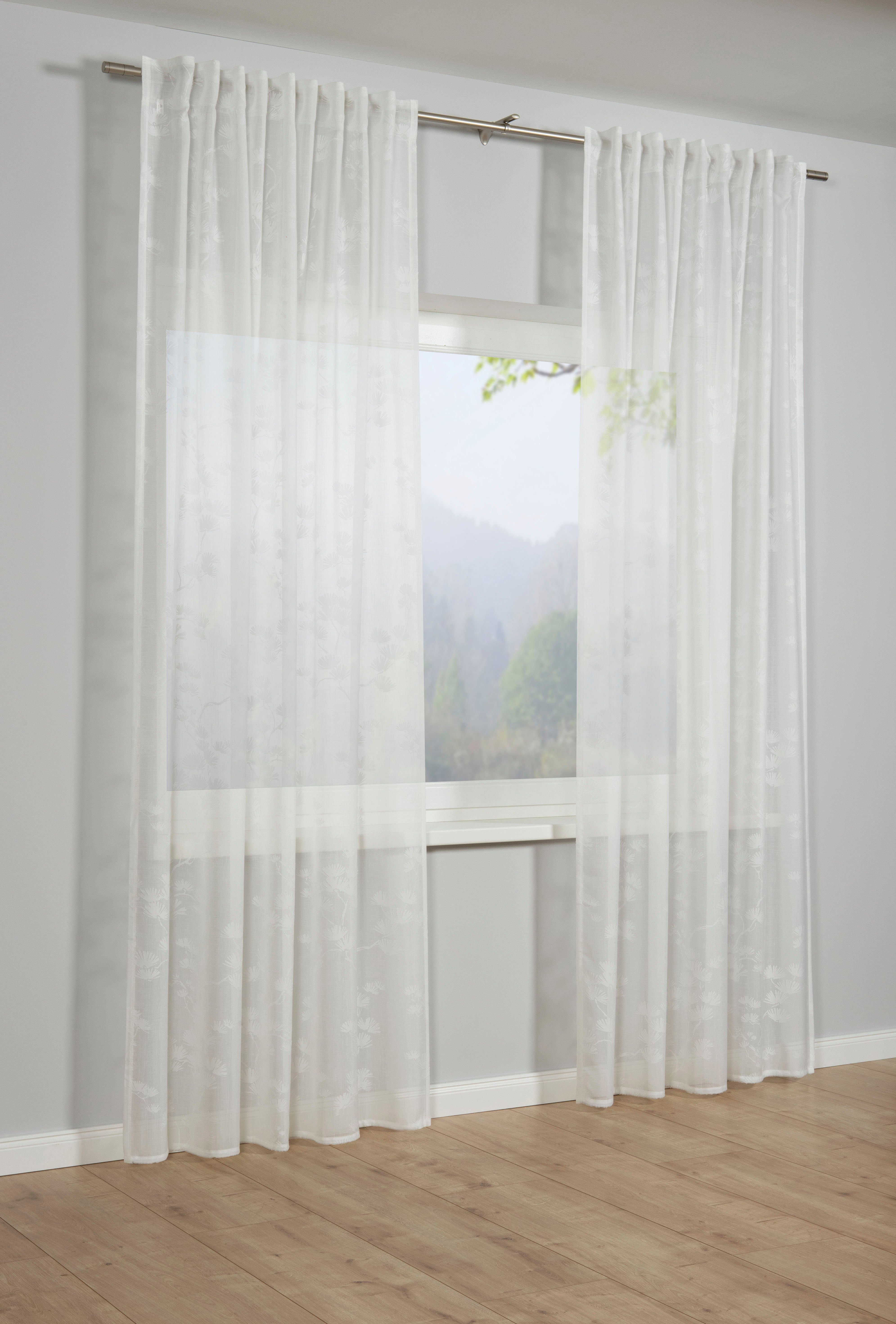 GARDINIA Gardine Schal mit Gardinenband Ausbrenner günstig online kaufen