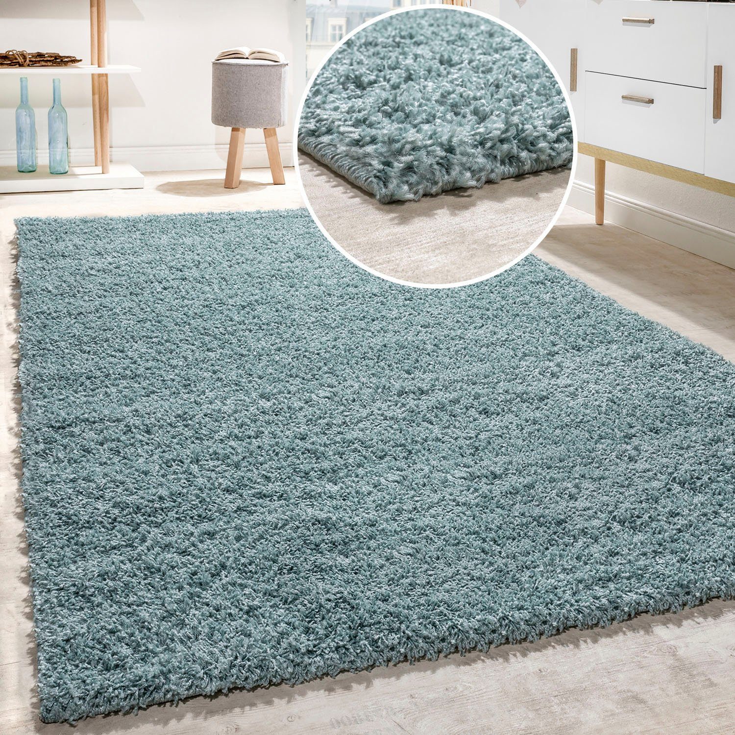Teppich Twister Paco 500, Hochflor rechteckig, Uni Fadendichte, 44 für Home, mit geeignet Höhe: hoher perfekt mm, Wohnzimmer Shaggy das
