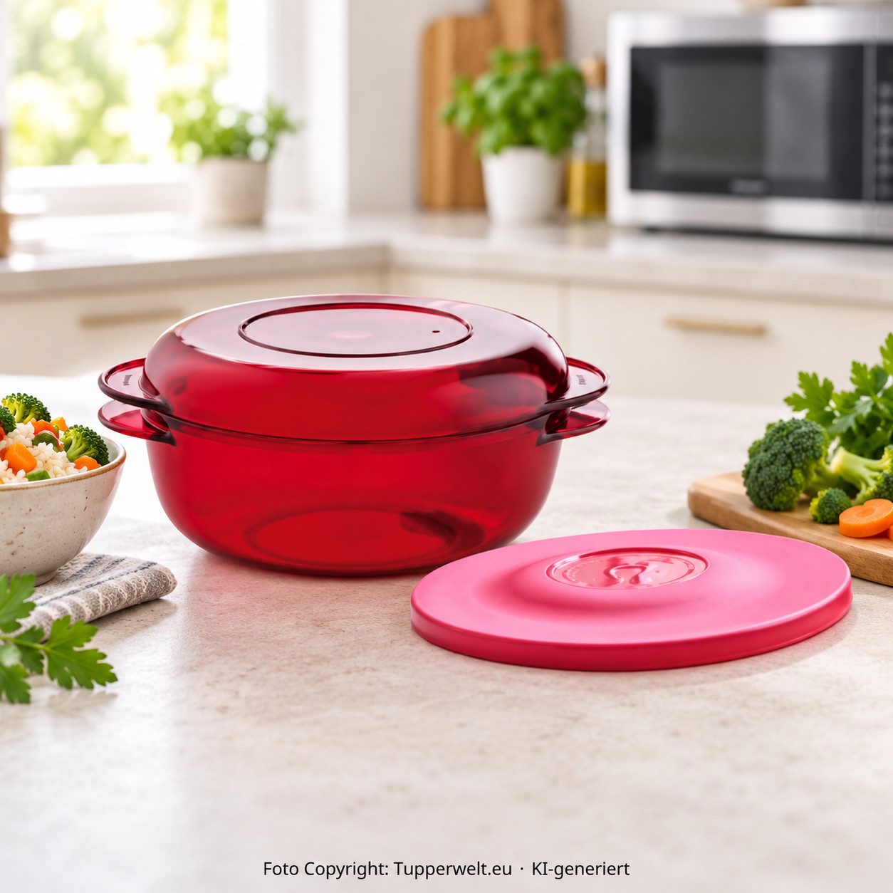 TUPPERWARE Mikrowellenbehälter Tupperware Microplus 2 rund 1 l