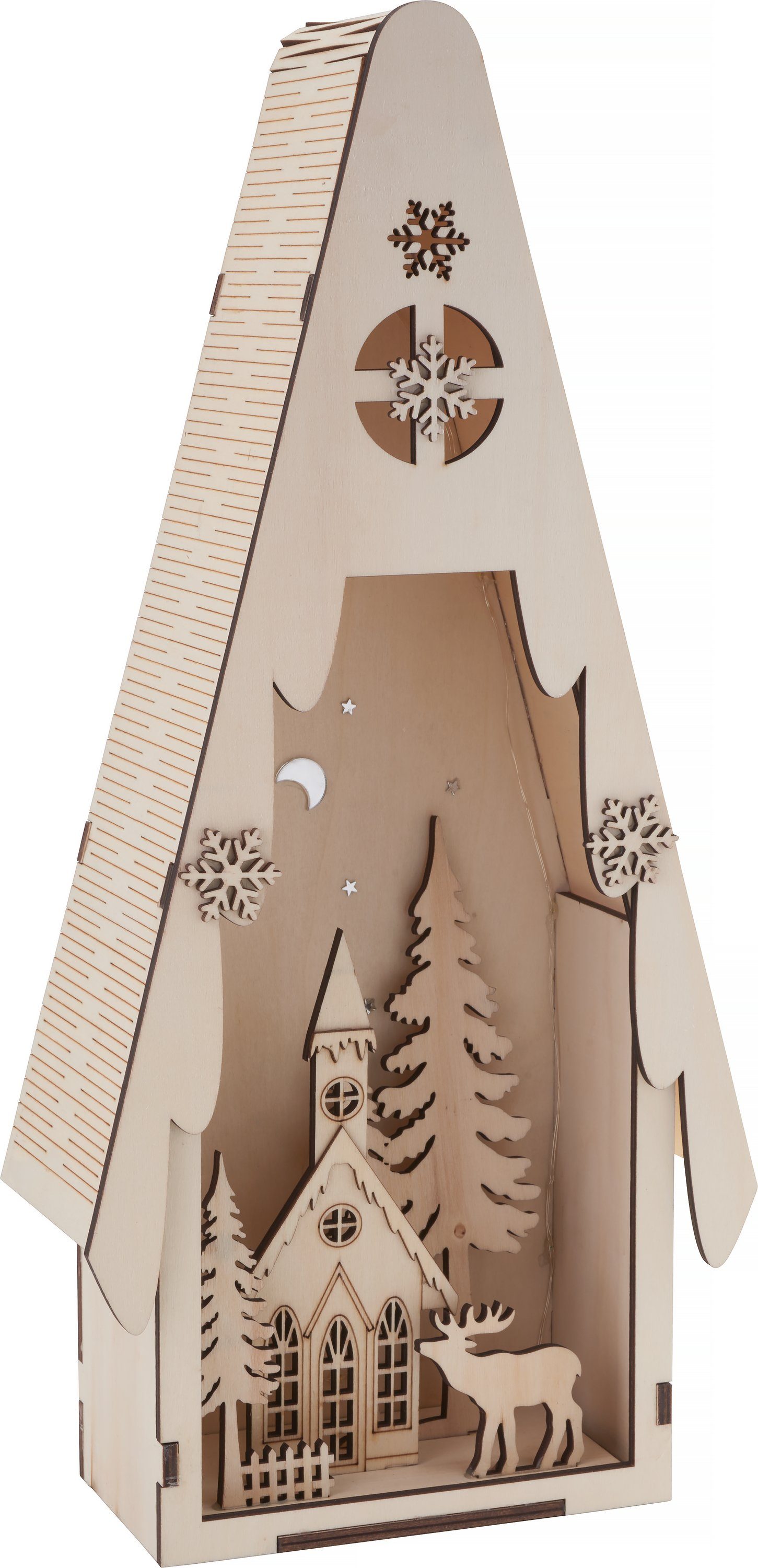 Dekoobjekt Lichtertanne mit Winterszene