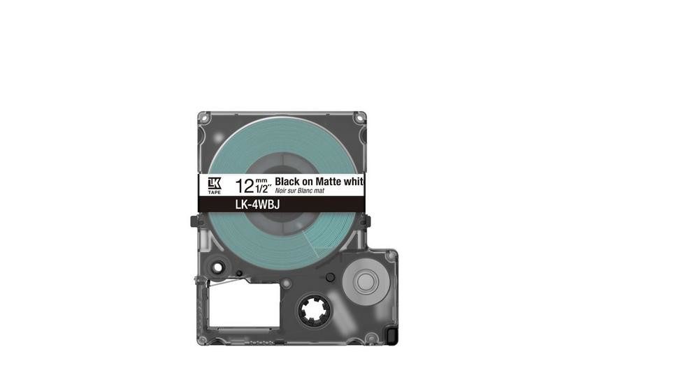 Epson Matte Tape - Weiß matt / Schrift Schwarz 12 mm Tintenpatrone