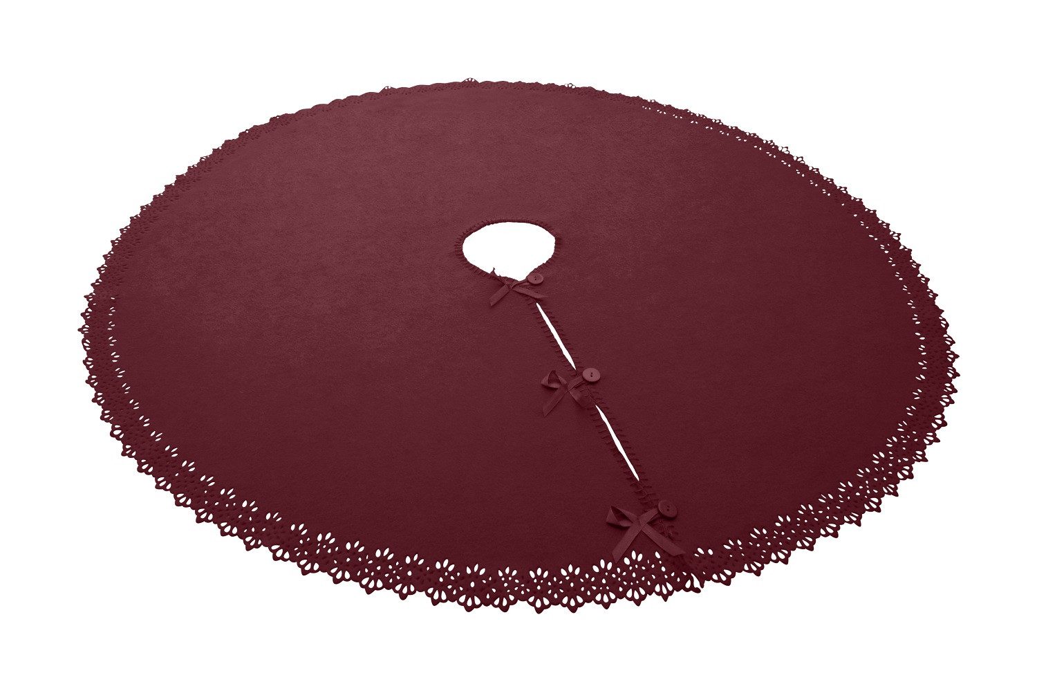 wometo Baumteppich Weihnachtsbaumdecke / Baumunterlage mit Knöpfen & Satin- günstig online kaufen