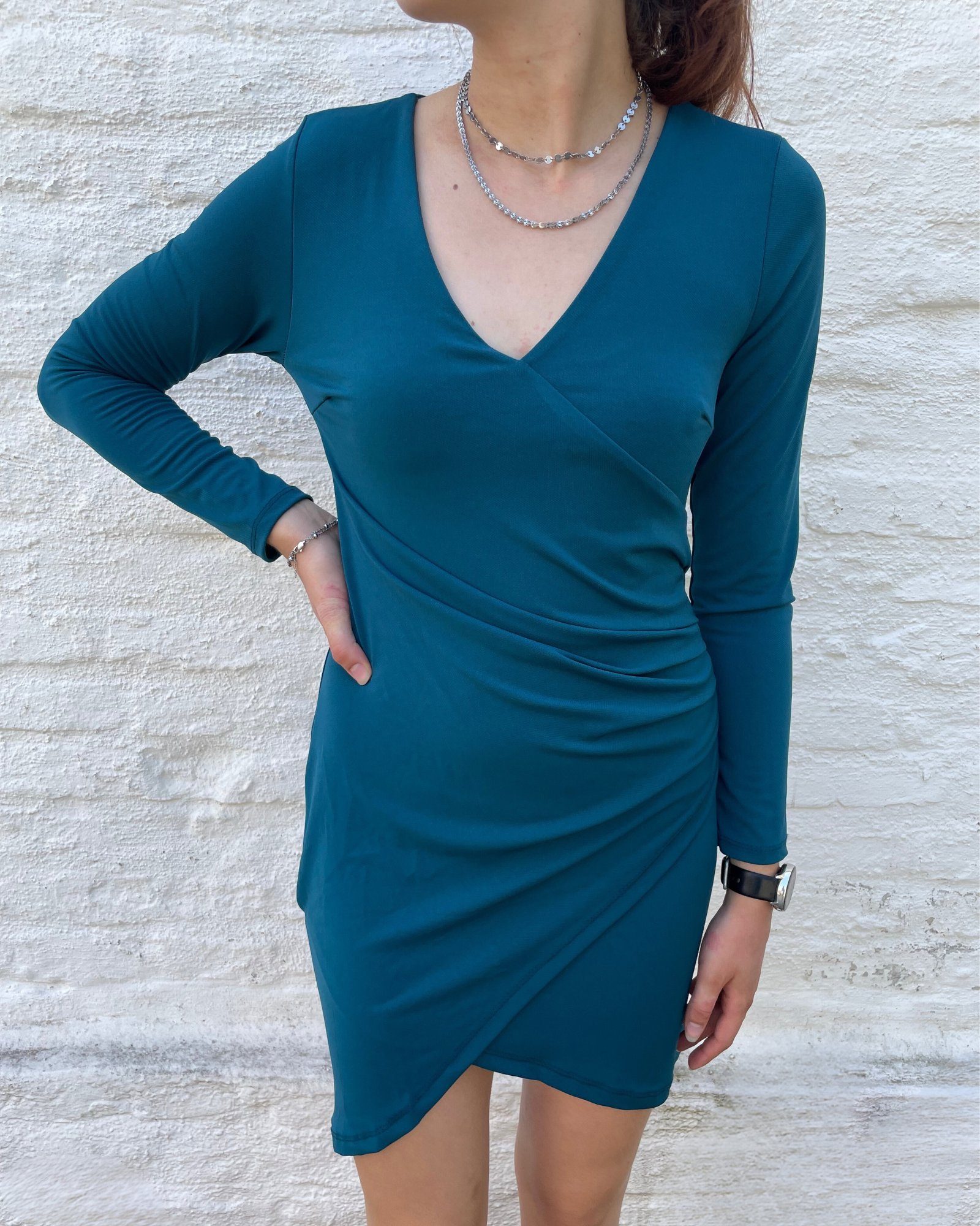 ITALY VIBES Minikleid ADRIANA elegantes passt - M Partykleid Gr. blau - XS Minikleid figurbetontes Kleid ONE - SIZE - hier 