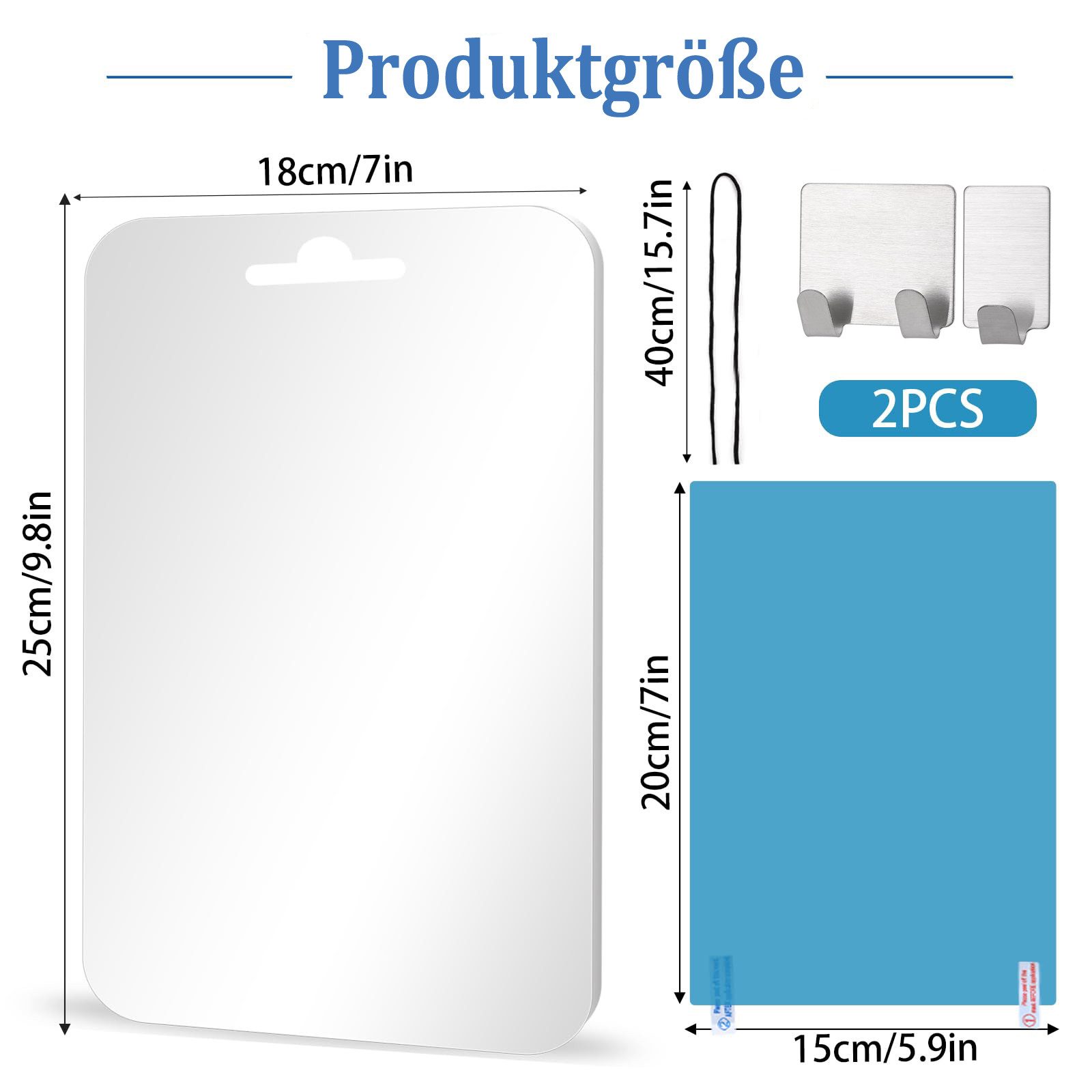Coonoor Schminkspiegel Acryl Schminkspiegel, Anti-Beschlag Duschspiegel, Re günstig online kaufen