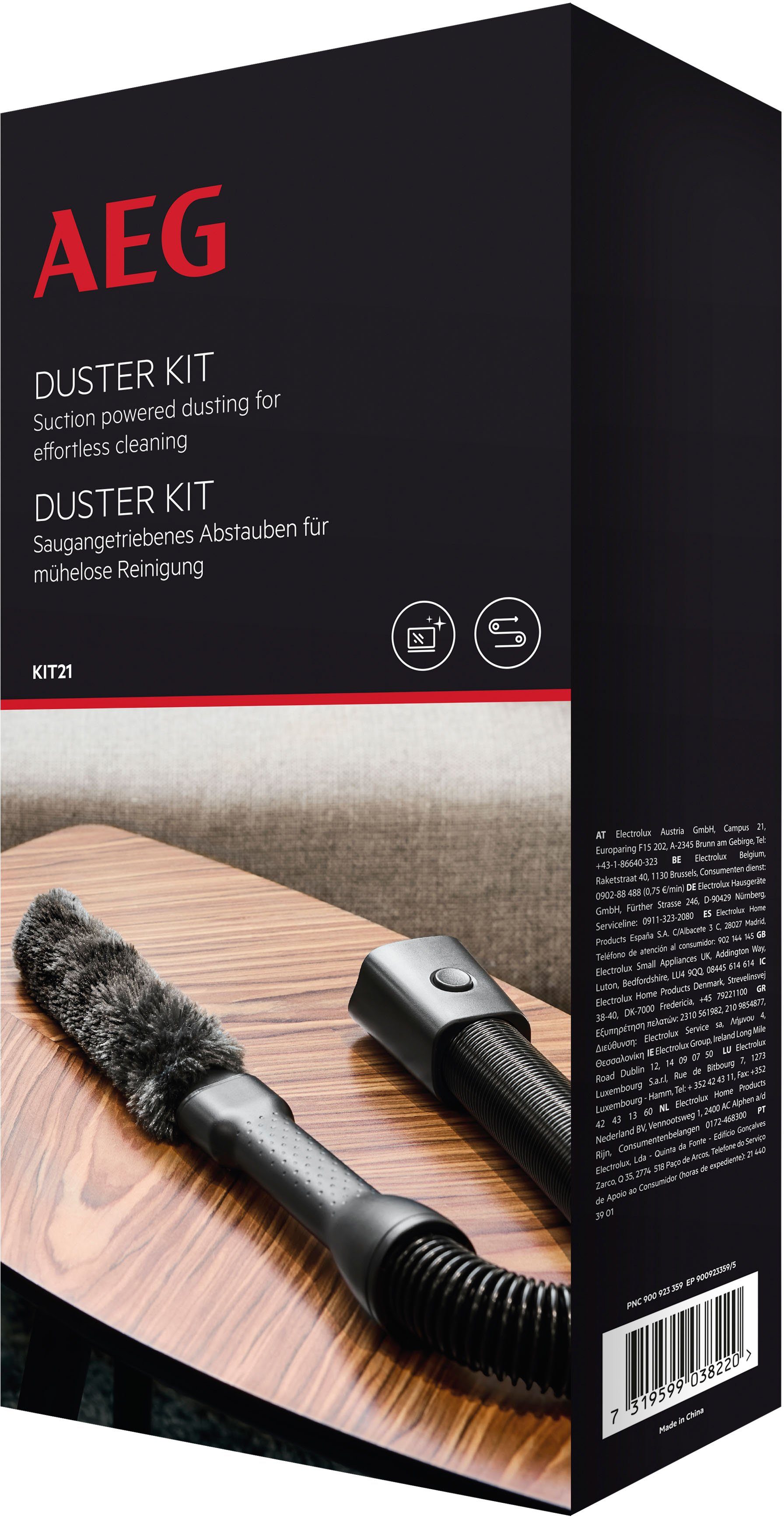 AEG Staubsaugerdüsen-Set AKIT21, Zubehör für die Modelle: Art. Nr. 59016246, 89336048, 29652763, 99642937, 60273222, 87575954,  13557707, 39013248, (Set), dehnbarer Saugschlauch (58-120 cm)