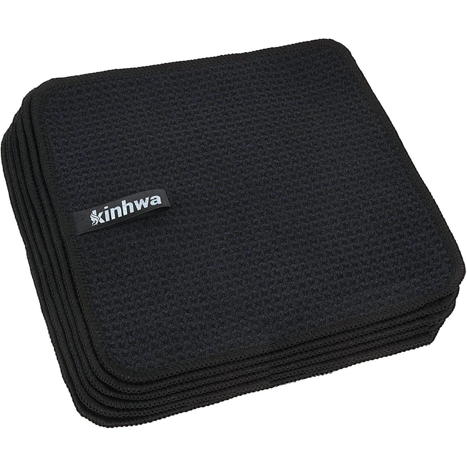 LuxusKollektion Schwarze Mikrofaser Spültücher 6 Stück 20×20cm Waffeltuch für Küche Mikrofasertuch (Textil, 20x20 cm, 6-tlg)
