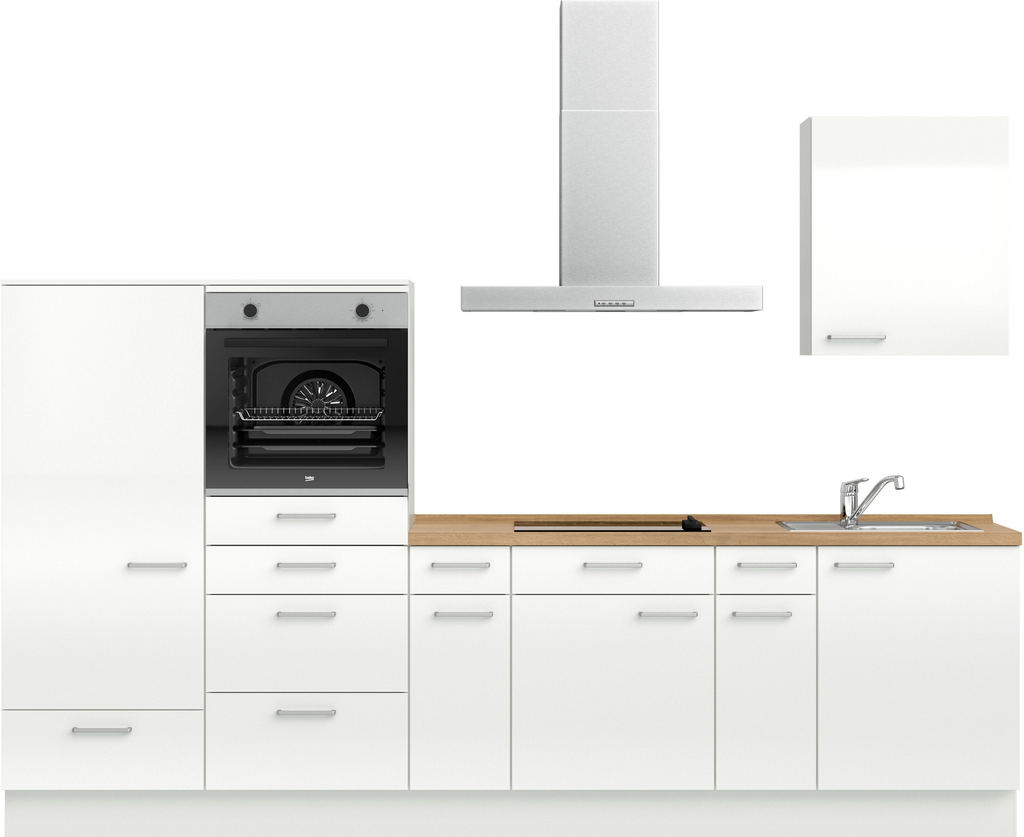 nobilia® Küchenzeile "Flash I", NEU: individuell anpassbar mit gratis Profi-Beratung, vormontiert, Breite 300 cm, Ausrichtung wählbar, wahlw. mit E-Geräten