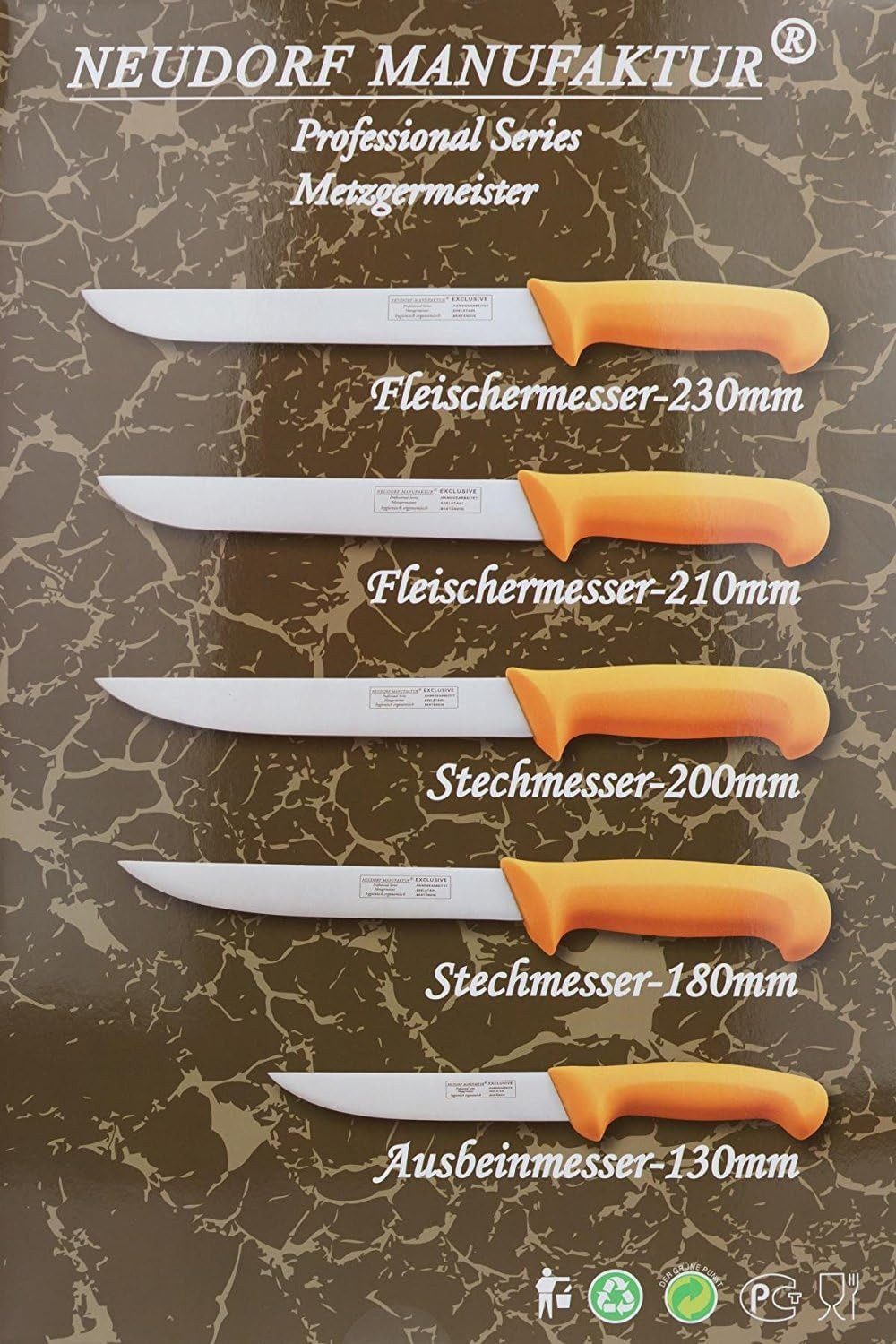 Ertex Fleischmesser Profi Küchenmesser Set 5-teilig Edelstahl – Scharfes Metzgermesser Set
