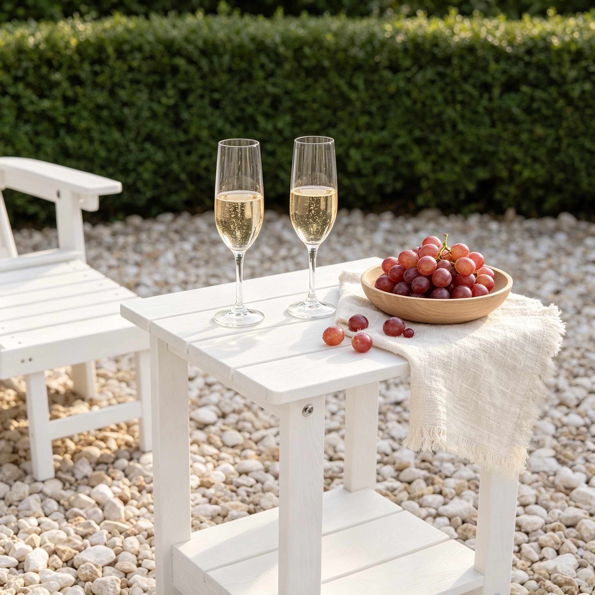 NJLyuhome Beistelltisch Allwetter-Doppelstock aus HIPS (1-St), wetterfest & pflegeleicht – Für Terrasse, Garten & Balkon