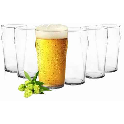 Sendez Bierglas 6 Pintgläser 0,5L Biergläser Bierglas Pilsgläser Pint Glas Trinkgläser Saftgläser