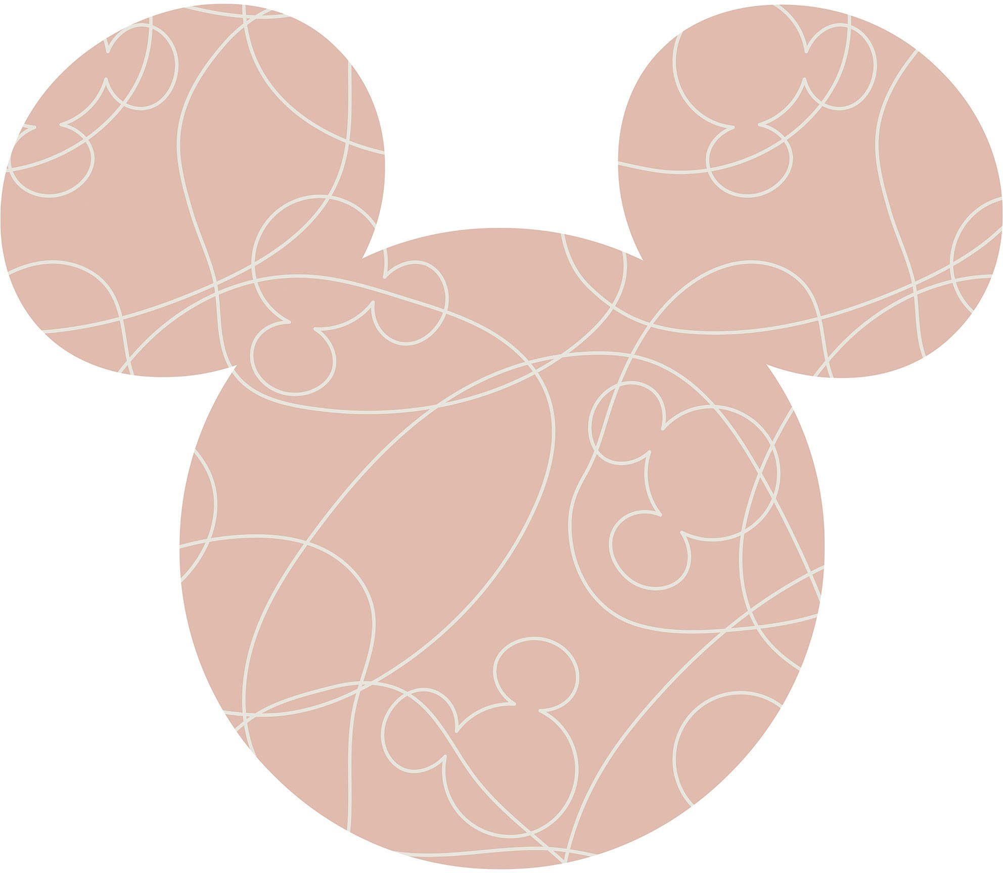 Komar Wandtattoo Mickey Head Knotted - Größe 125 x 125 cm (1 St), Künstler: Disney, rund und selbstklebend
