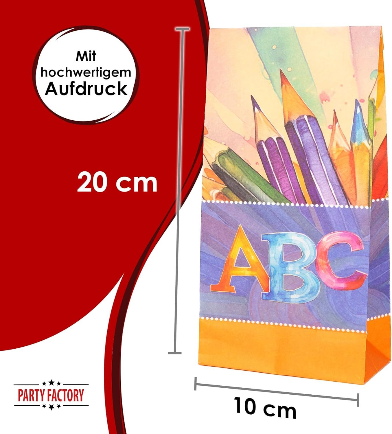 Party Factory Geschenkpapier Back to school neutral Geschenktüten 10er