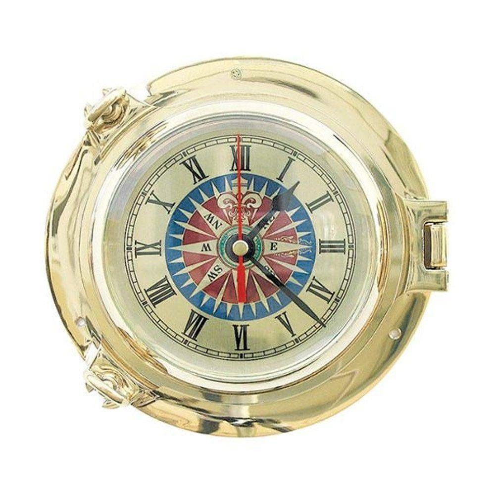 Uhr mit Windrosen Wanduhr cm Linoows 14 Zifferblatt Schiffsuhr