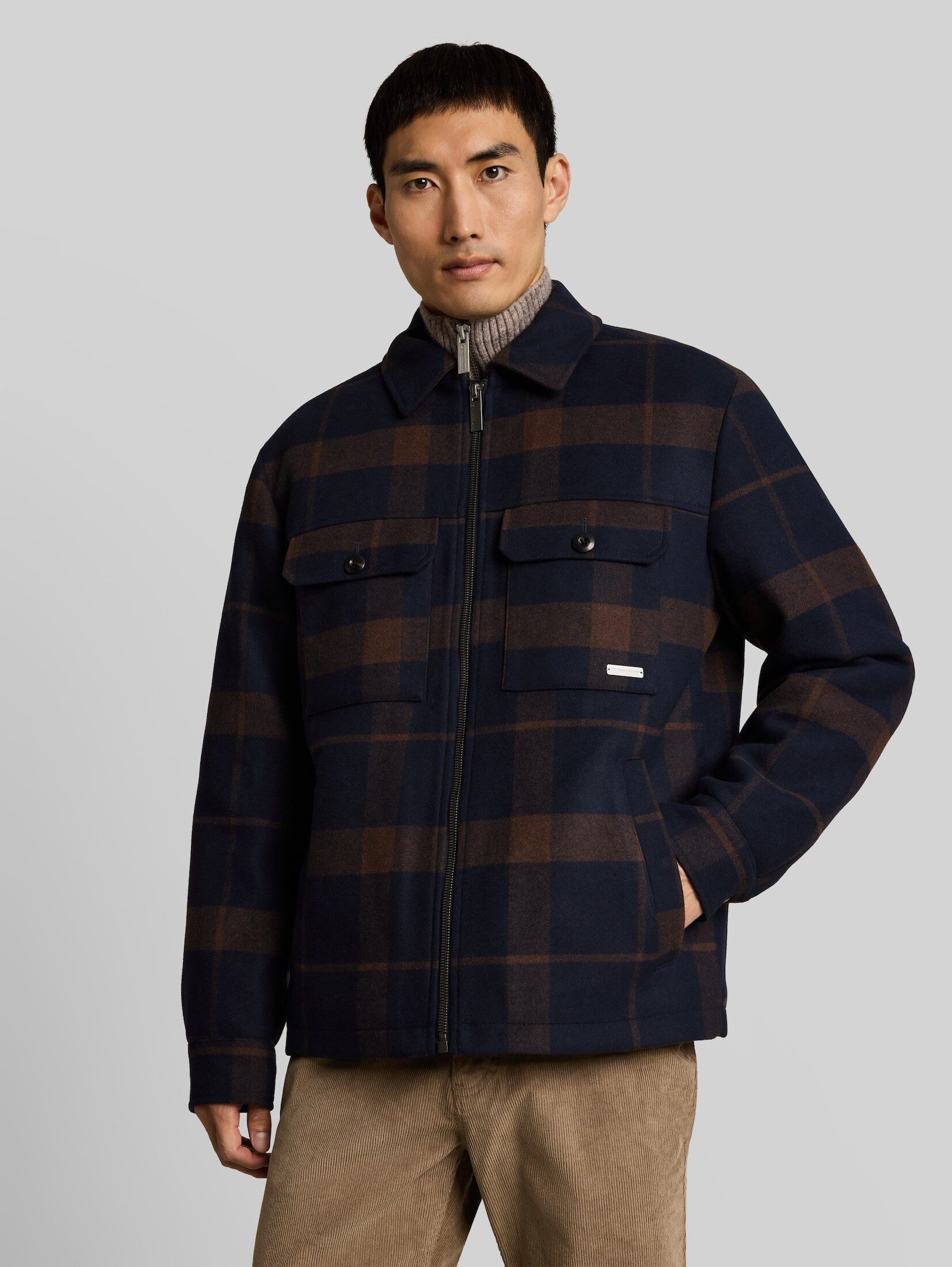 TOM TAILOR Wolljacke Jacken Overshirt mit Wollanteil