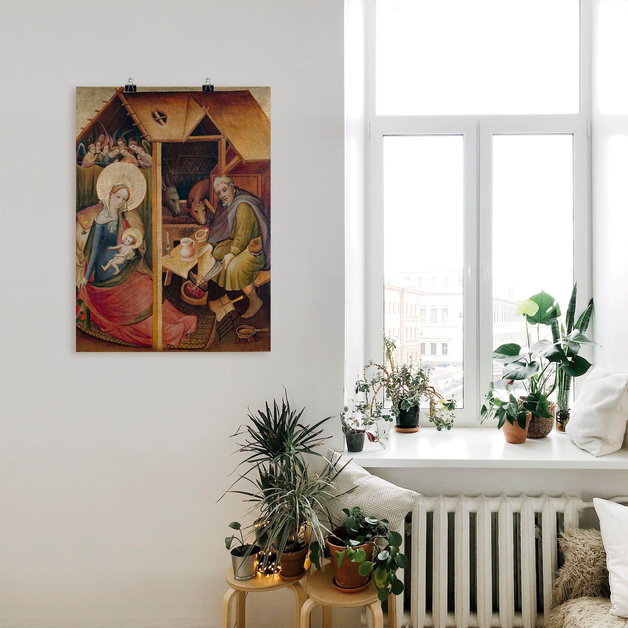 Artland Geburt Größen Wandaufkleber (1 Leinwandbild, Poster versch. Sogenannte in Christi, oder St), als Goldene Wandbild Religion Tafel.